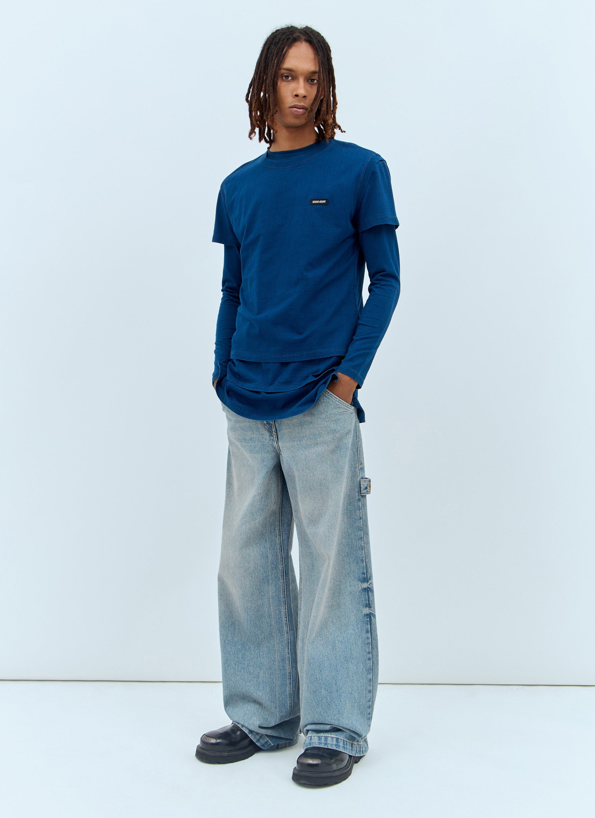 Miu Miu Men Set Of Three Logo-Patch T-Shirts MIU MIU