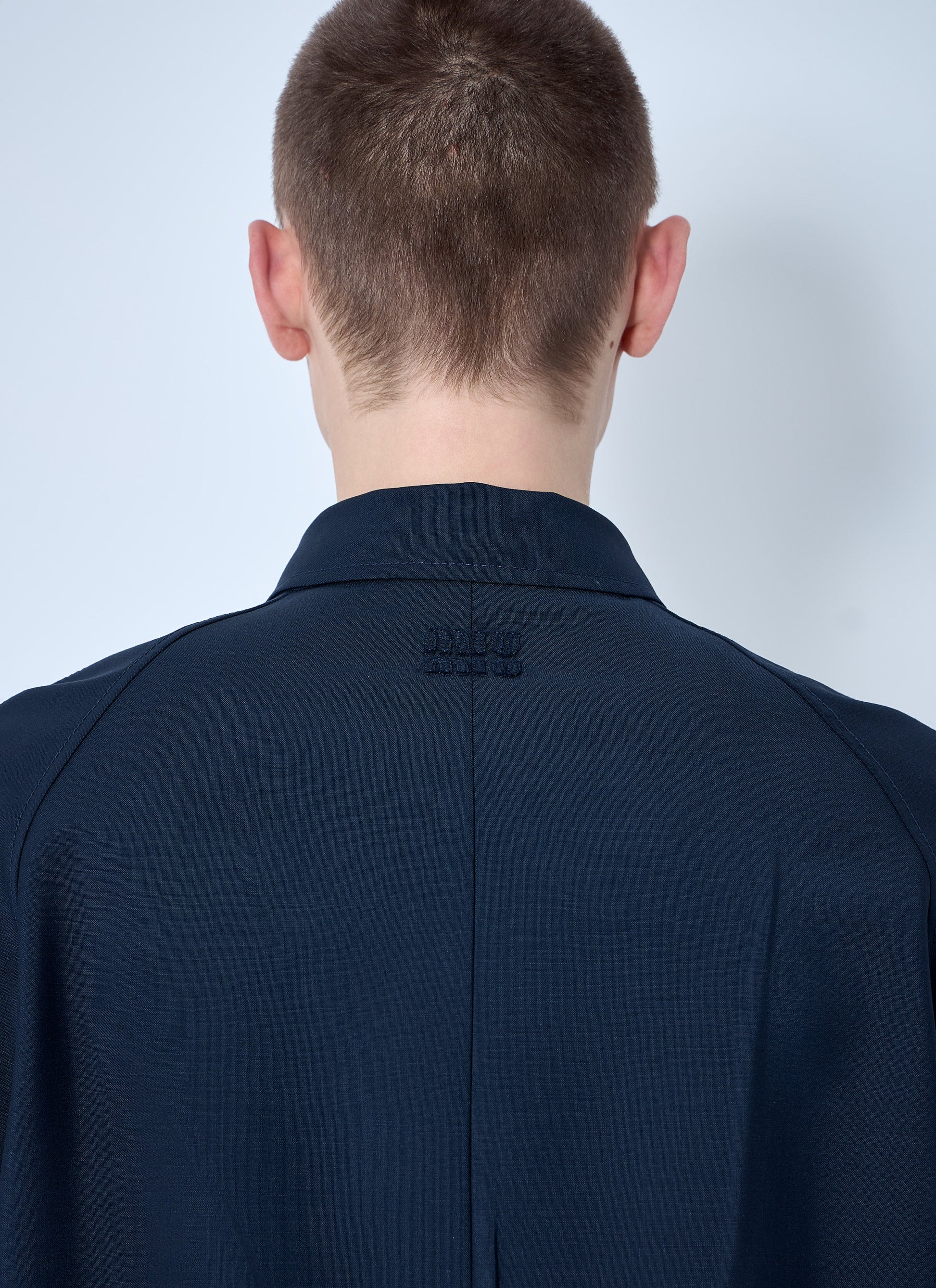 Miu Miu Men Single-Breasted Mohair Coat MIU MIU