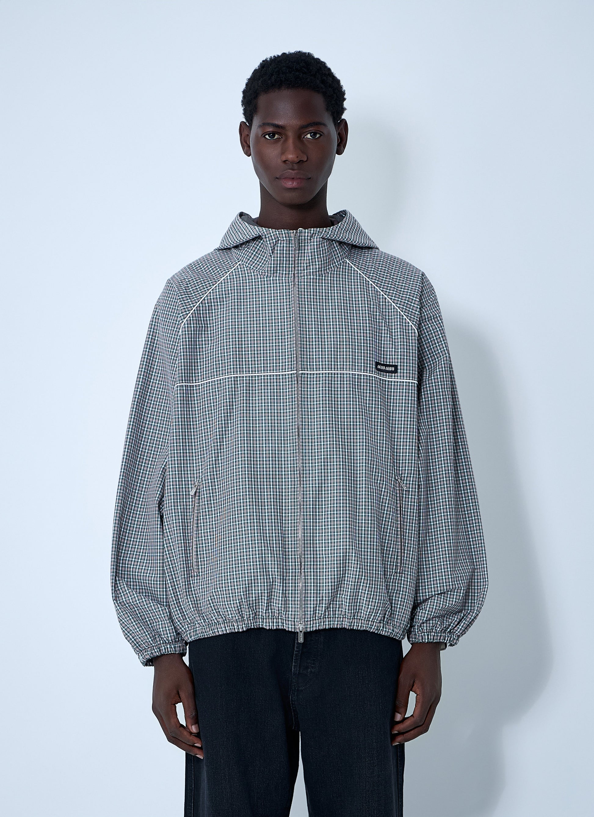 Miu Miu Men Check Hooded Jacket MIU MIU