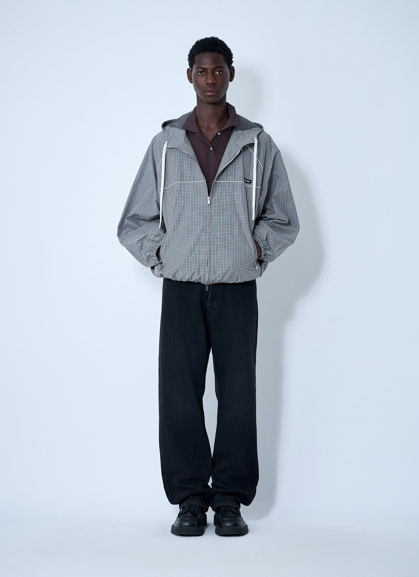 Miu Miu Men Check Hooded Jacket MIU MIU