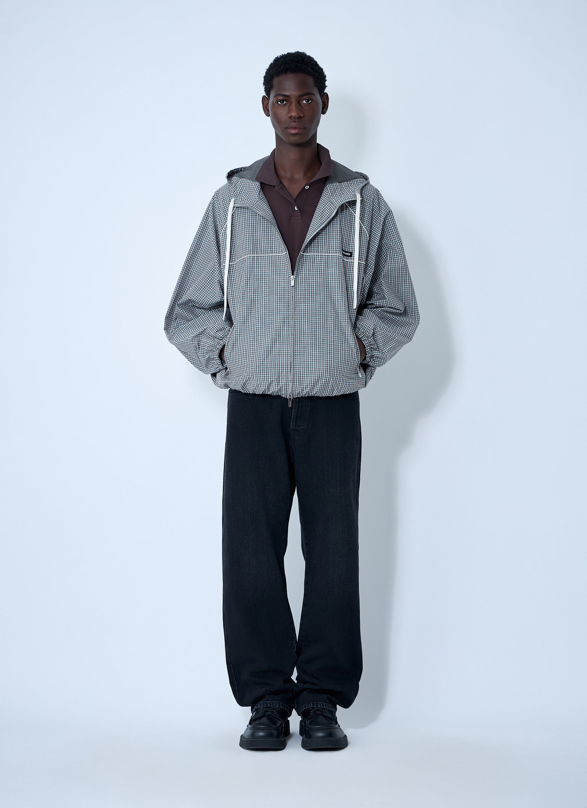 Miu Miu Men Check Hooded Jacket MIU MIU
