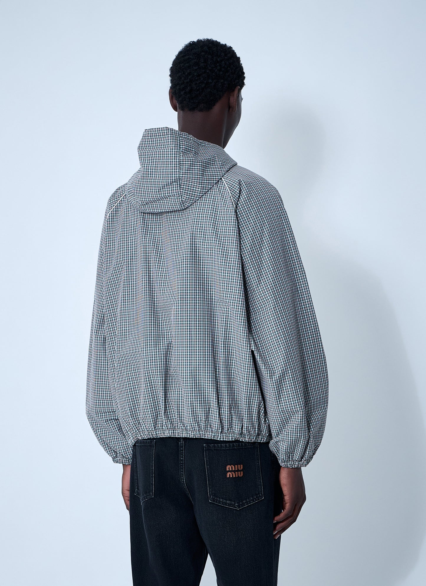 Miu Miu Men Check Hooded Jacket MIU MIU
