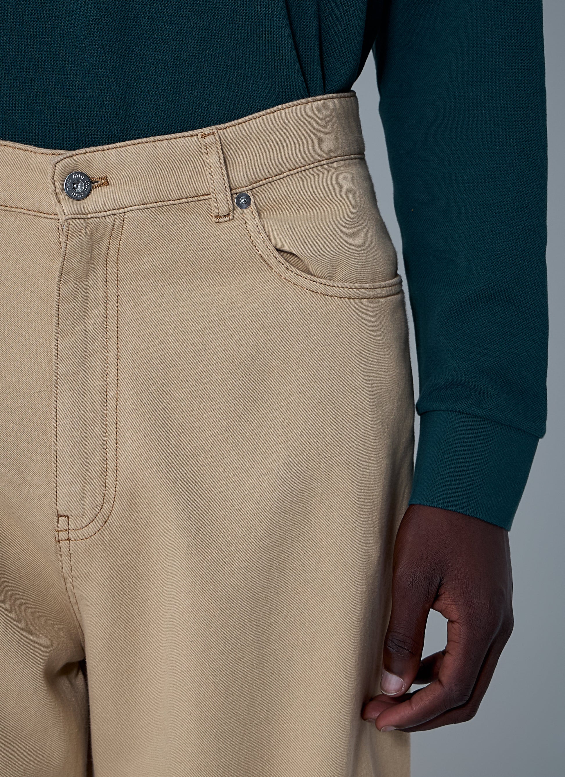 Miu Miu Men Logo Motif Jeans MIU MIU