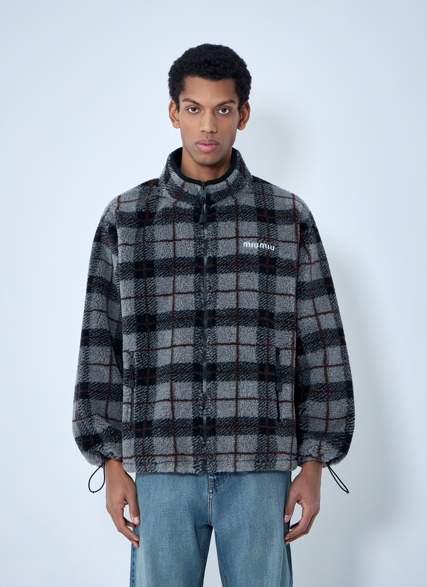 Miu Miu Women Checked Fleece Jacket
