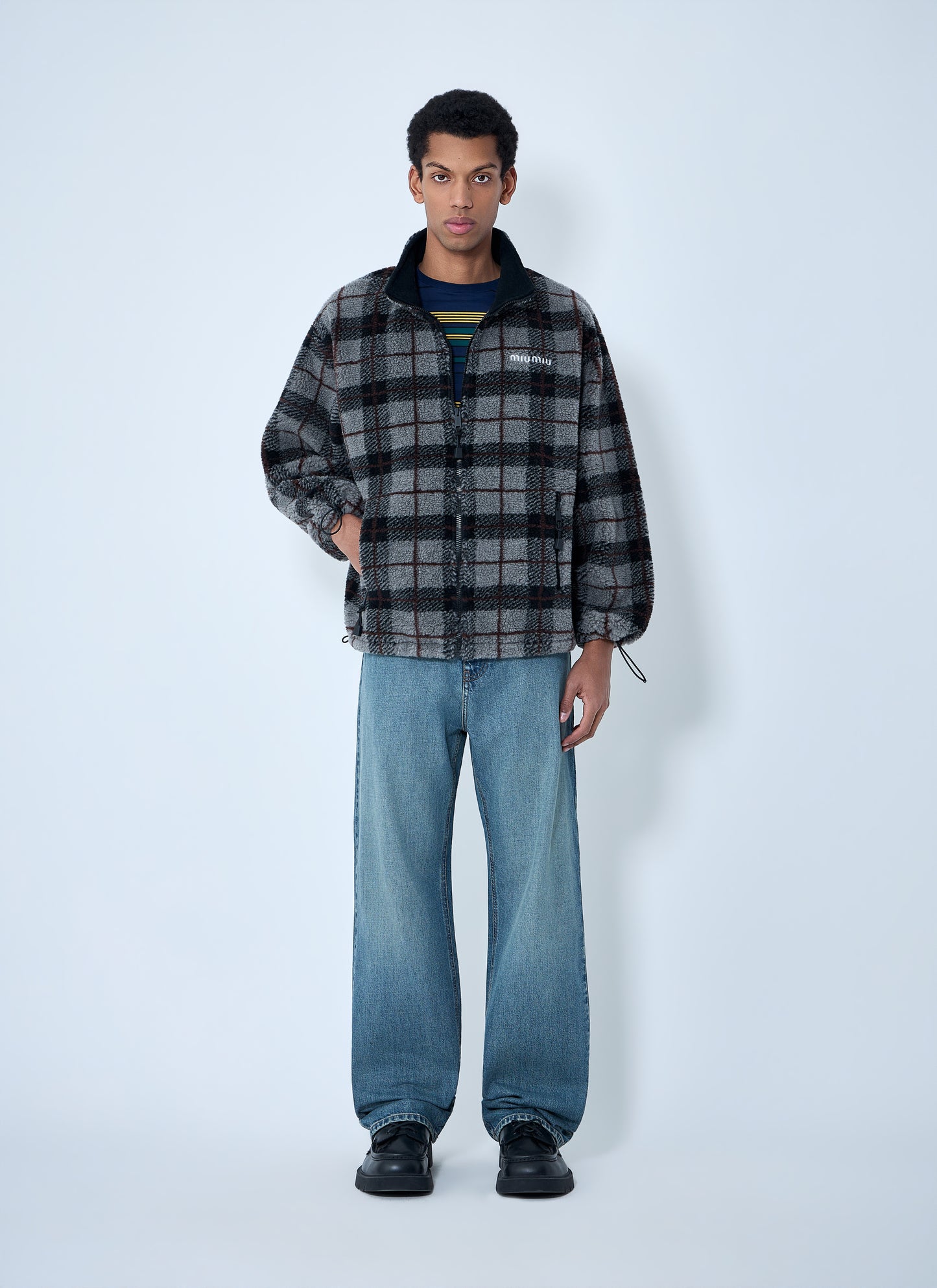 Miu Miu Women Checked Fleece Jacket
