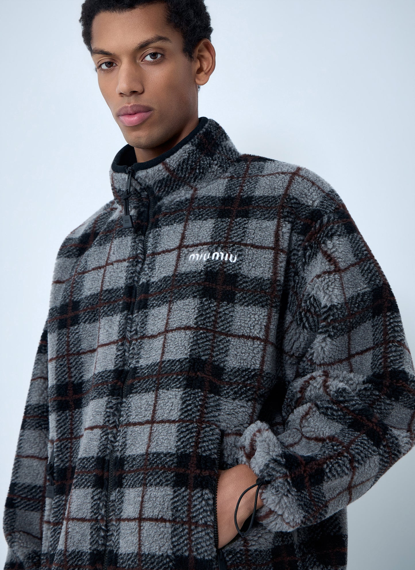 Miu Miu Women Checked Fleece Jacket