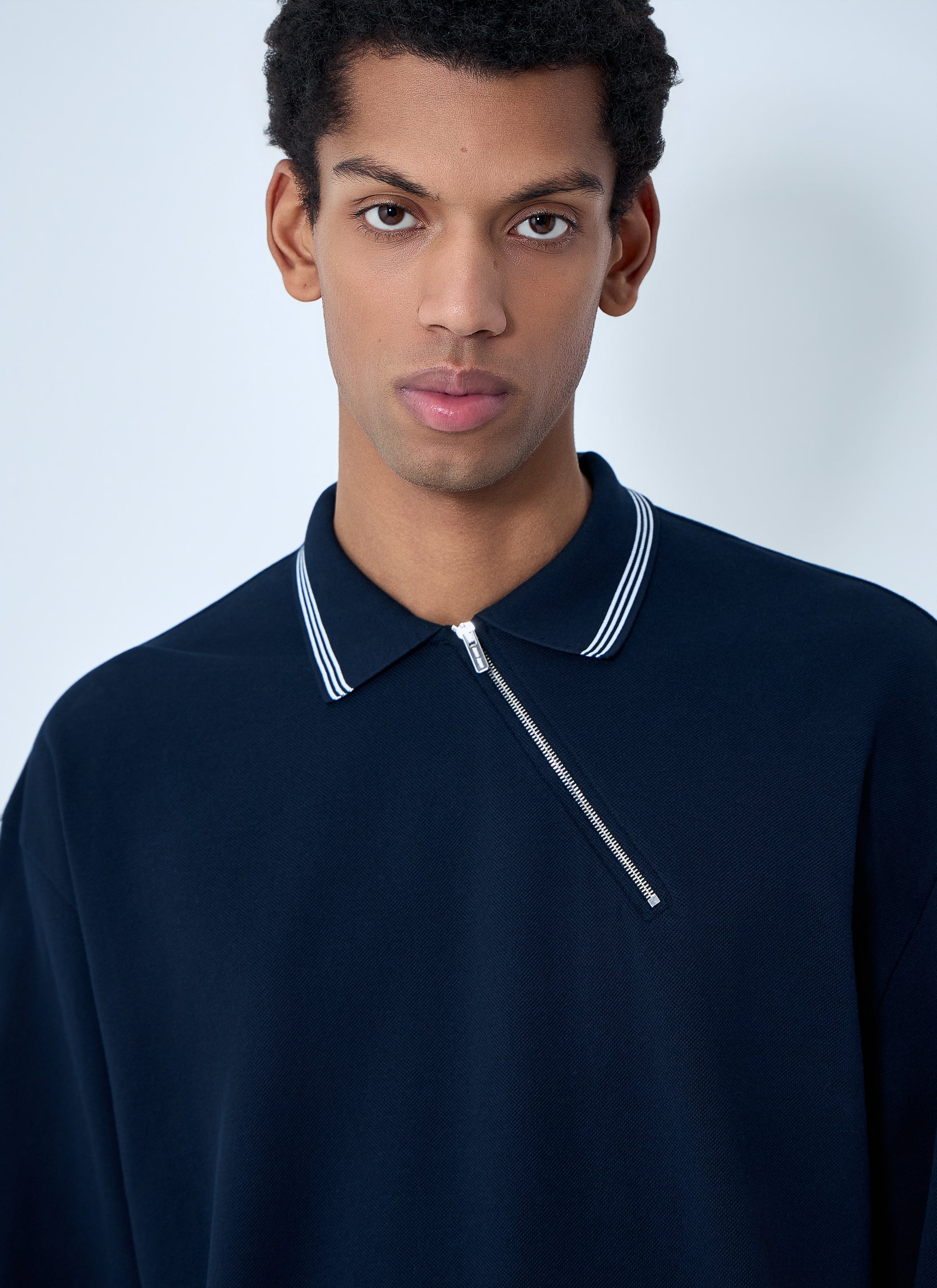 Miu Miu Men Half-Zip Polo Shirt MIU MIU