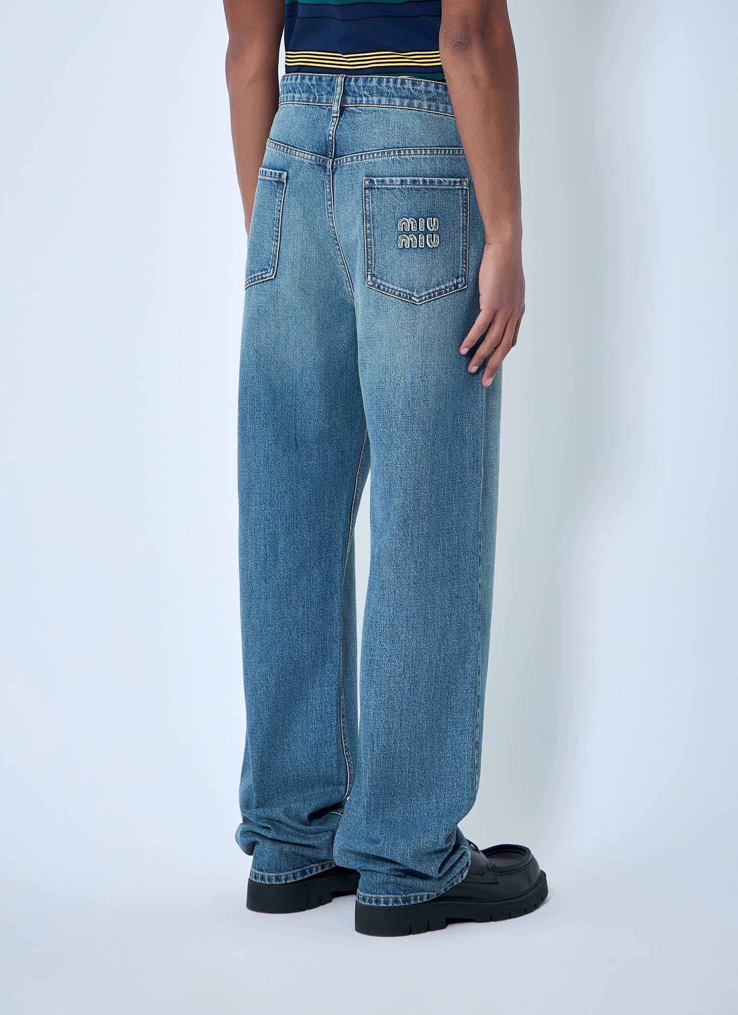 Miu Miu Men Wide-Leg Denim Jeans MIU MIU