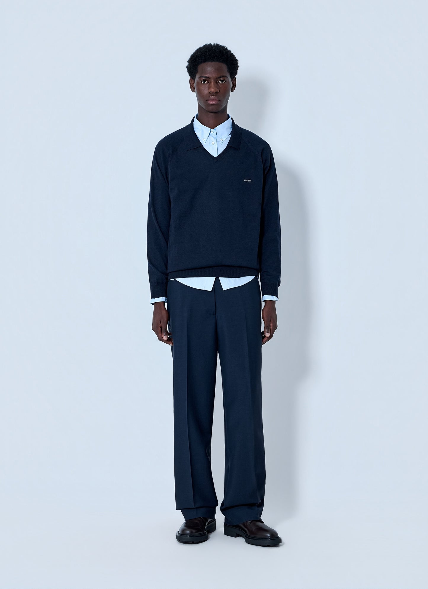 Miu Miu Men V-Neck Knit Sweater MIU MIU
