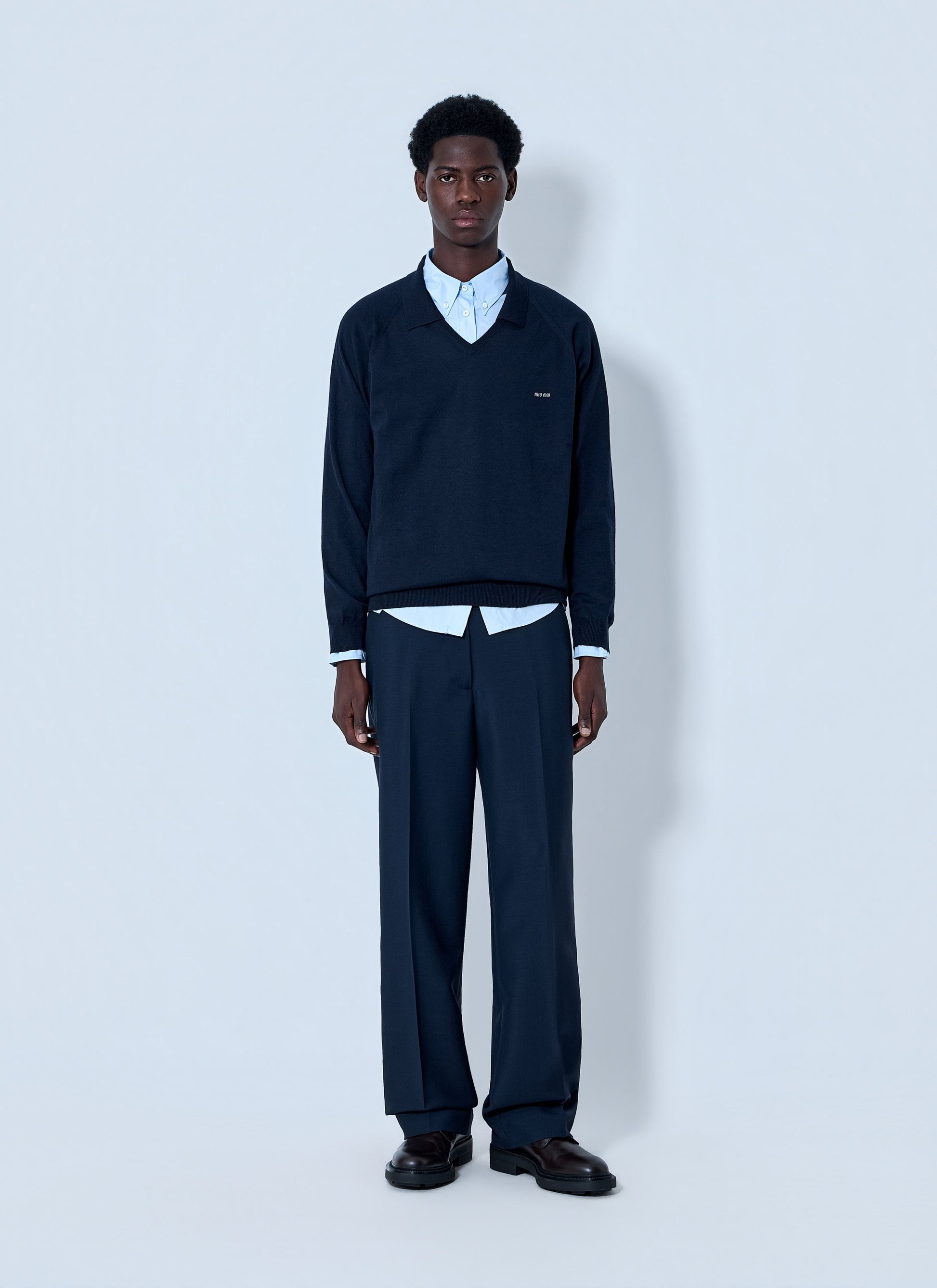 Miu Miu Men V-Neck Knit Sweater MIU MIU