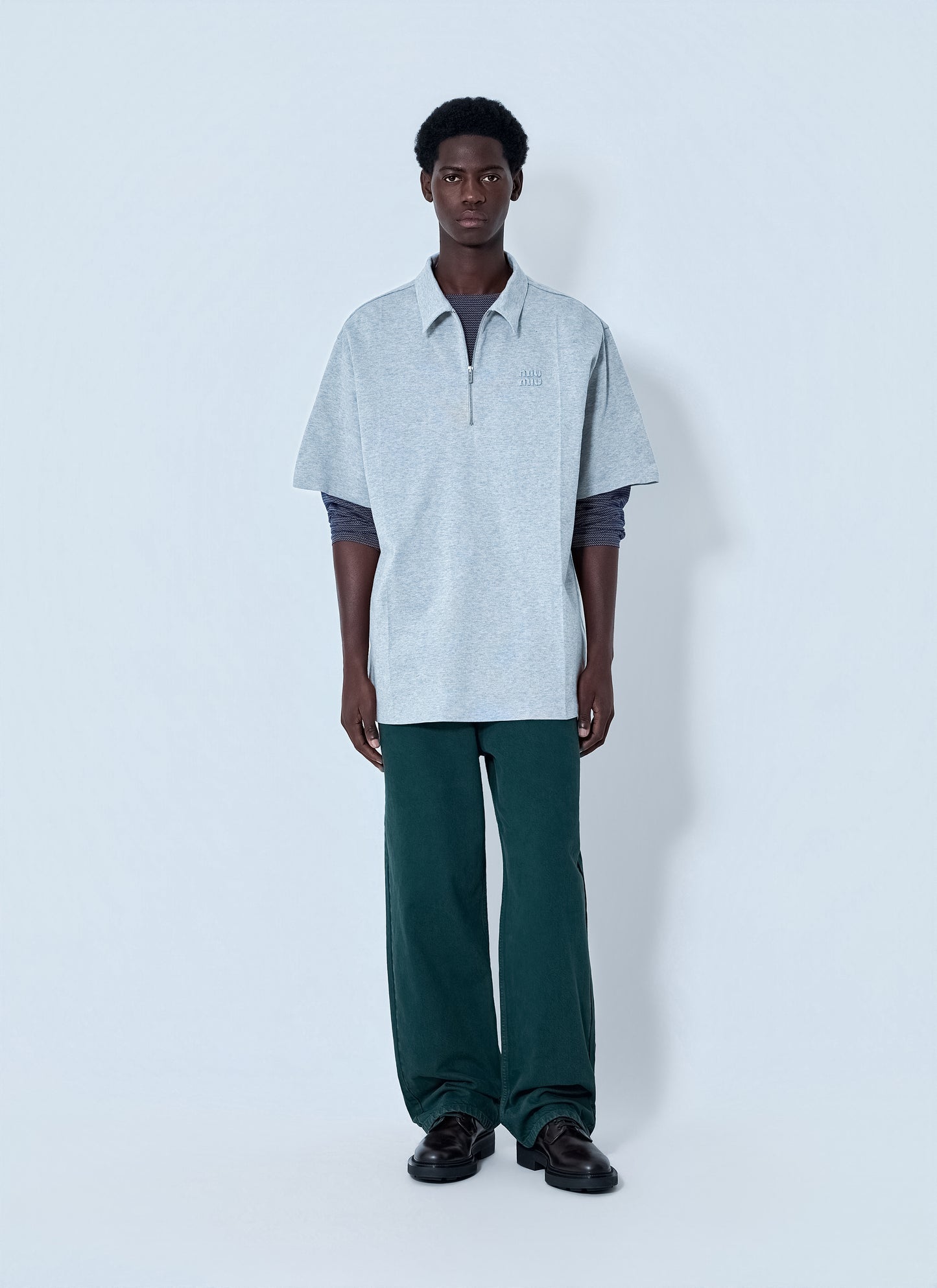 Miu Miu Men Half-Zip Polo Shirt MIU MIU
