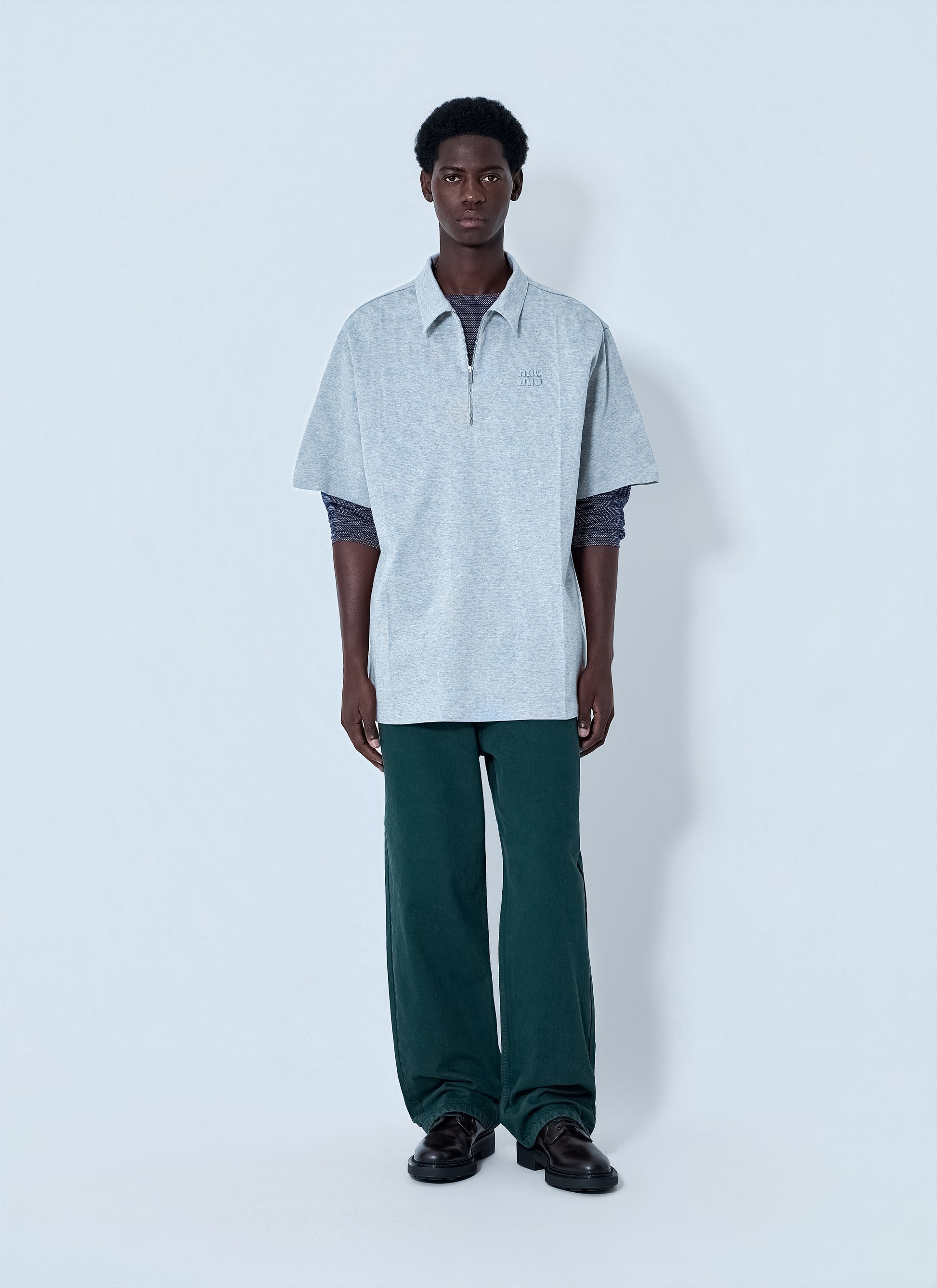 Miu Miu Men Half-Zip Polo Shirt MIU MIU