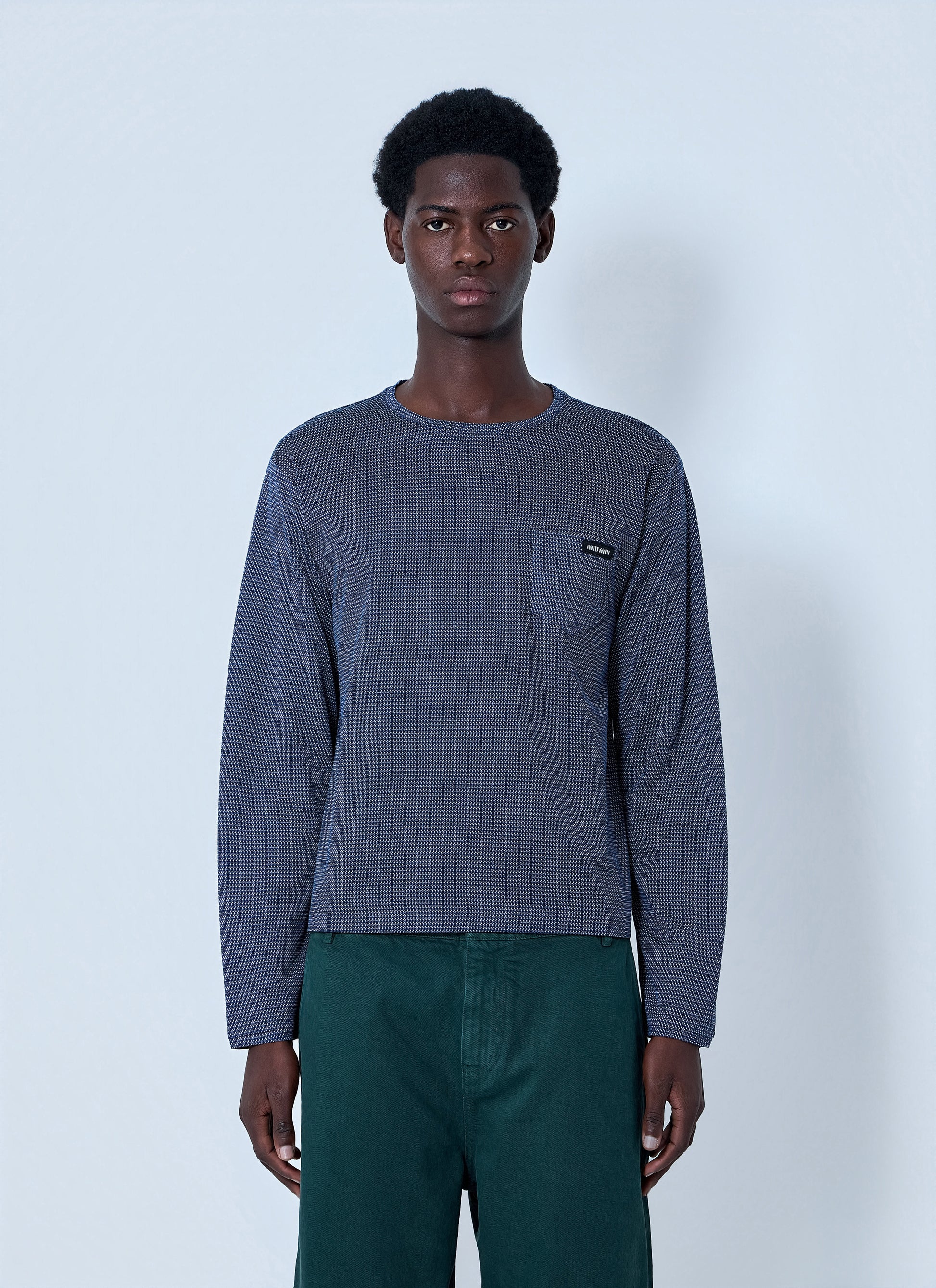 Miu Miu Men Textured Long Sleeve Top MIU MIU