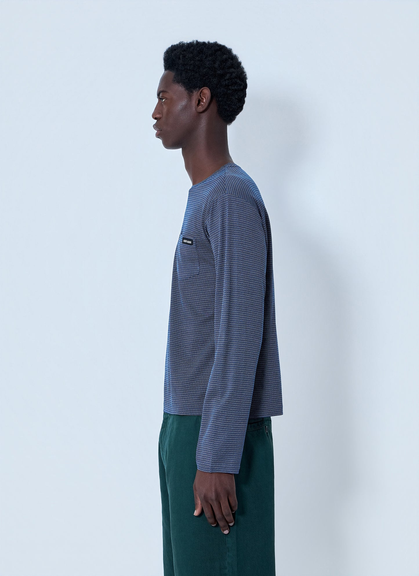 Miu Miu Men Textured Long Sleeve Top MIU MIU