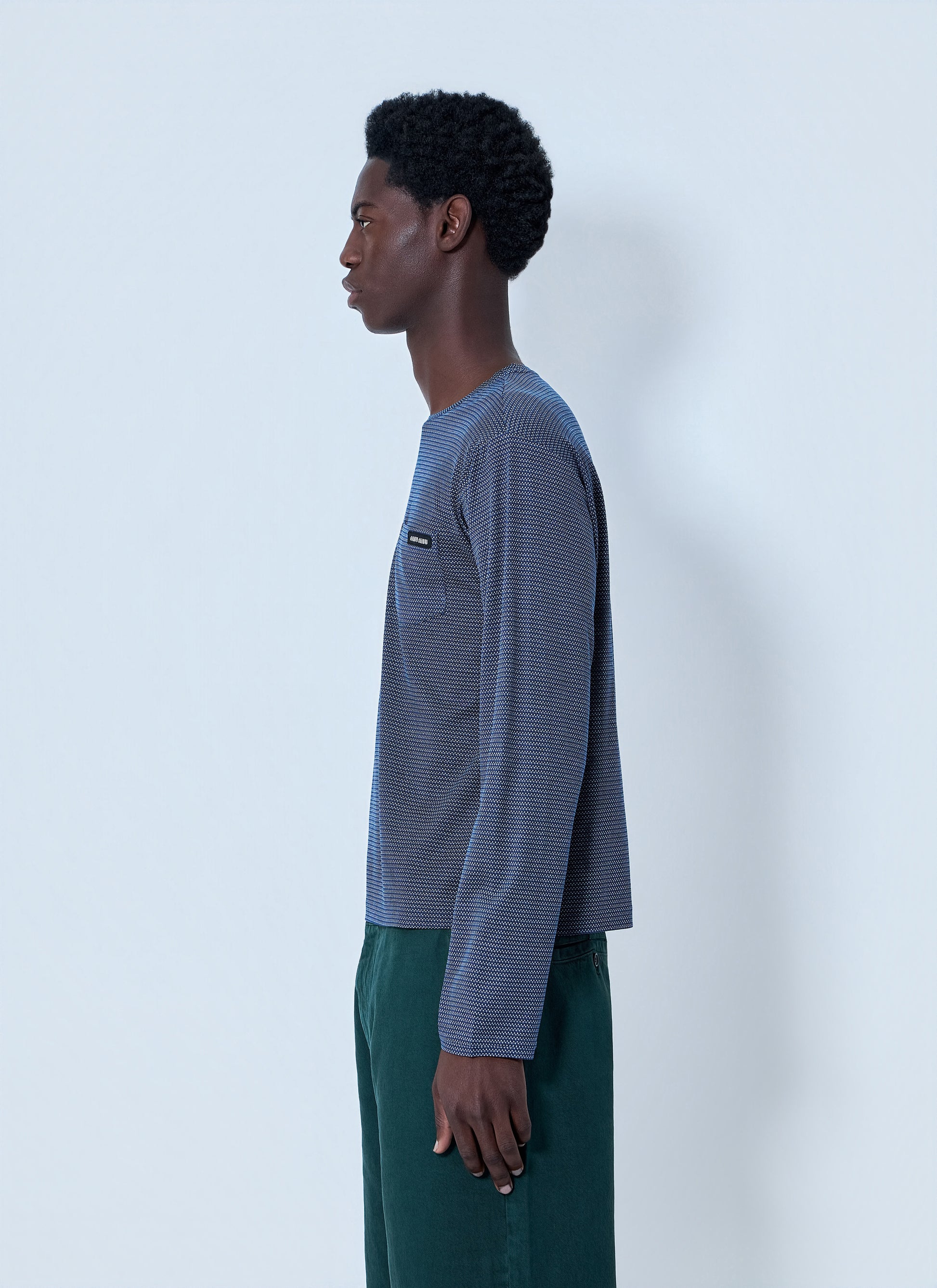Miu Miu Men Textured Long Sleeve Top MIU MIU