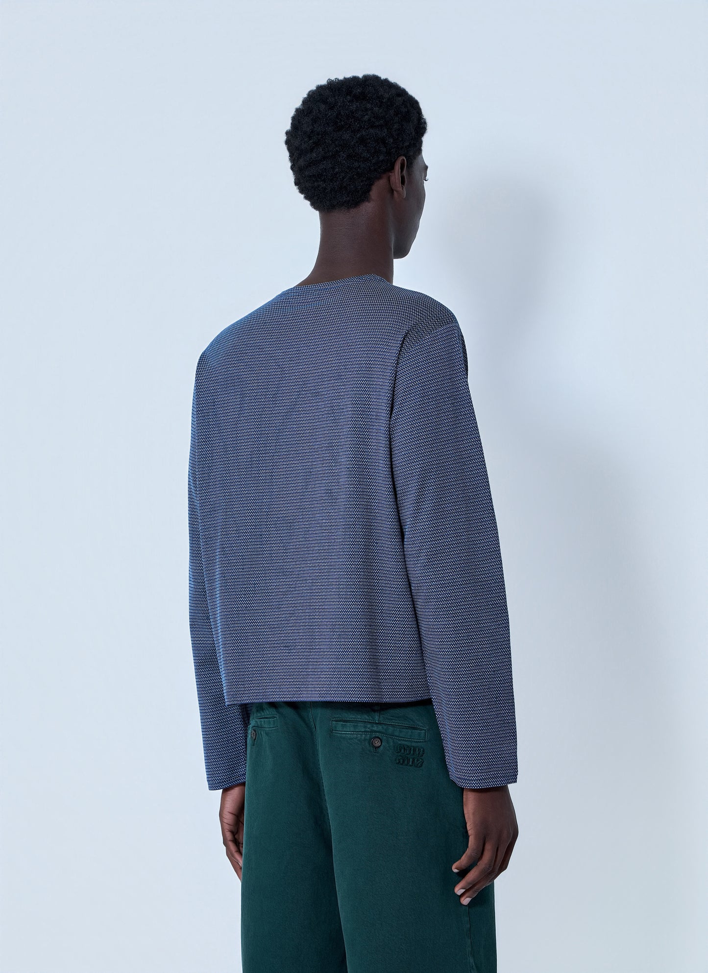 Miu Miu Men Textured Long Sleeve Top MIU MIU