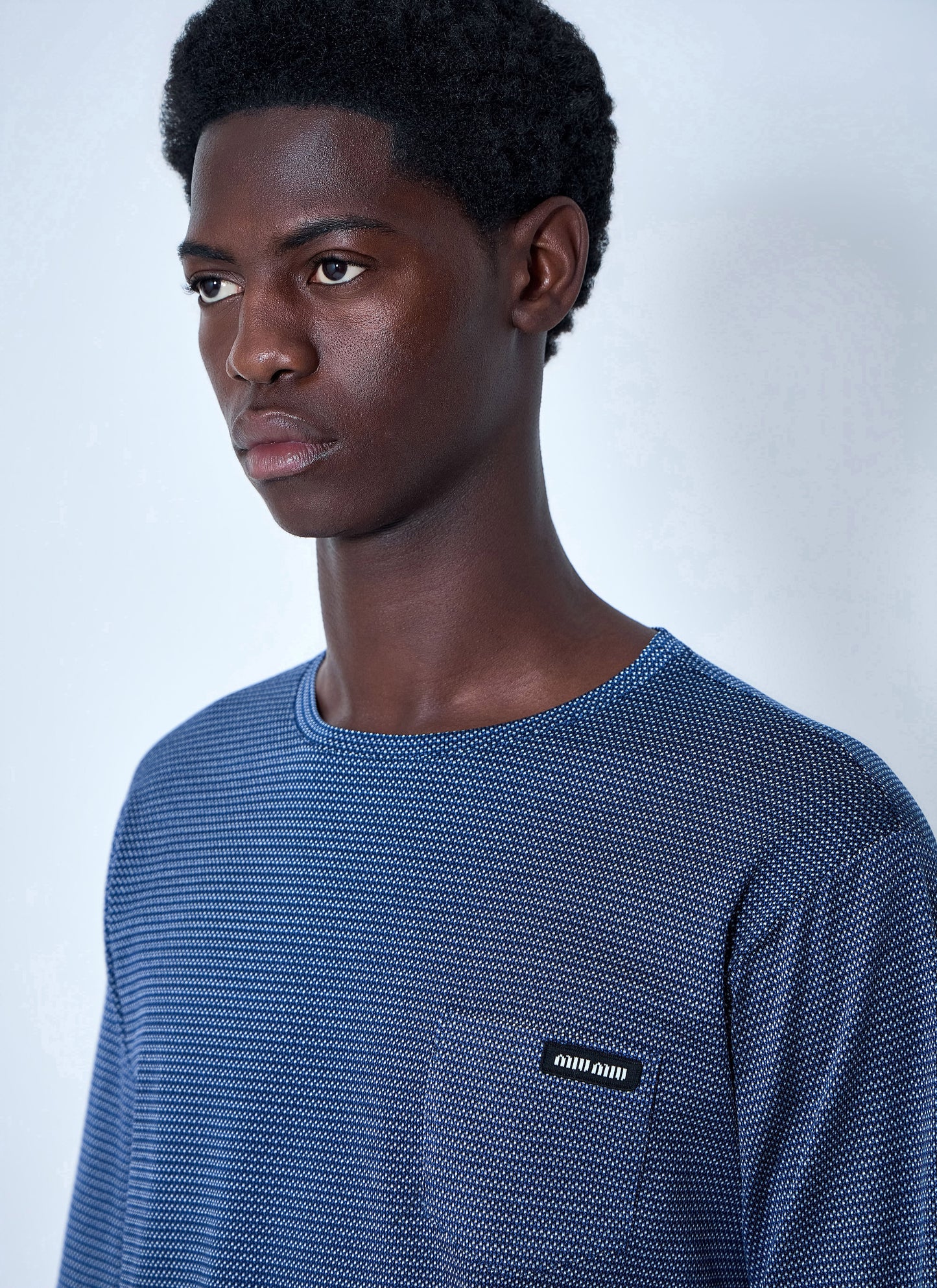 Miu Miu Men Textured Long Sleeve Top MIU MIU