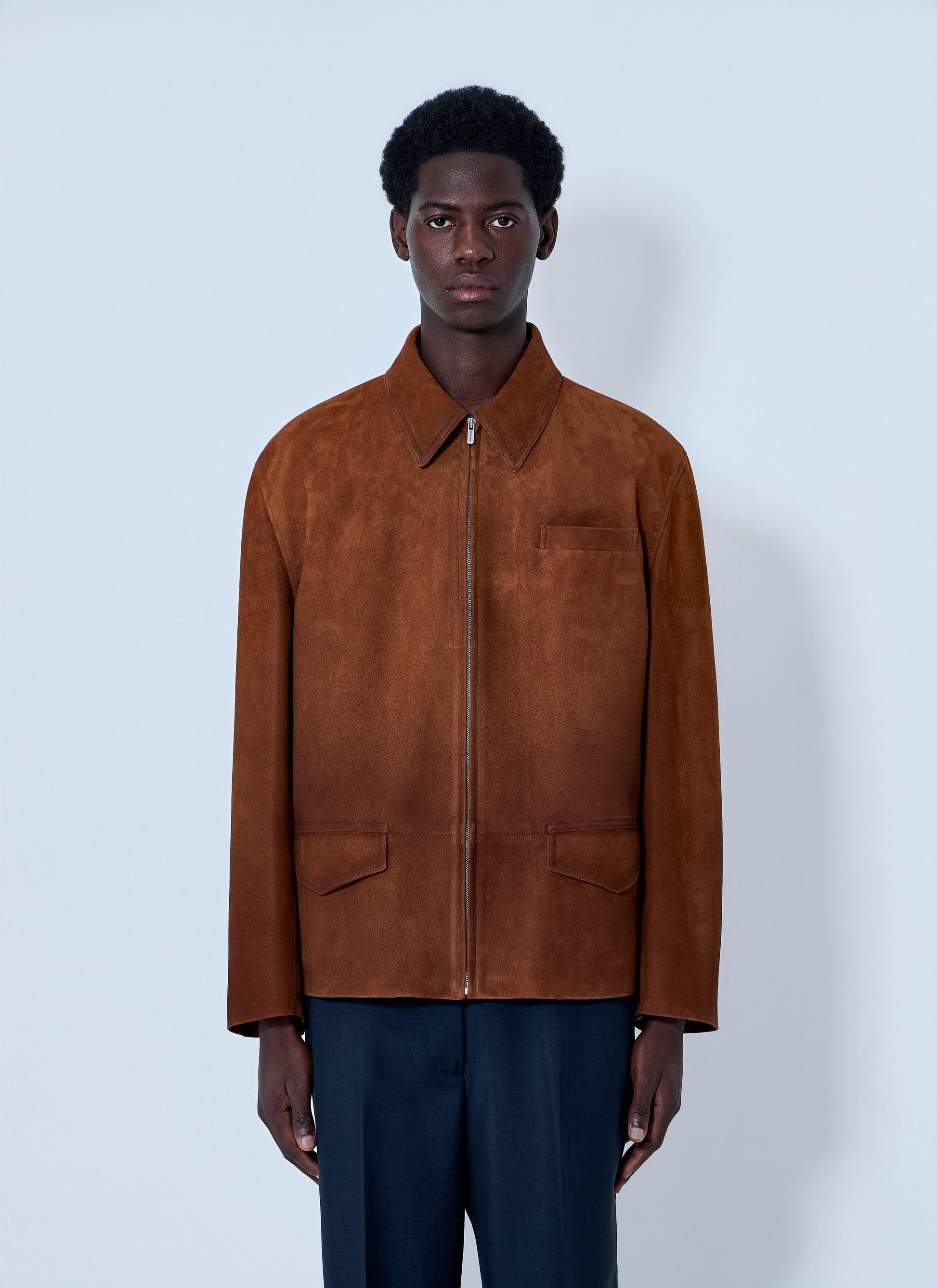 Miu Miu Men Suede Zip Jacket MIU MIU