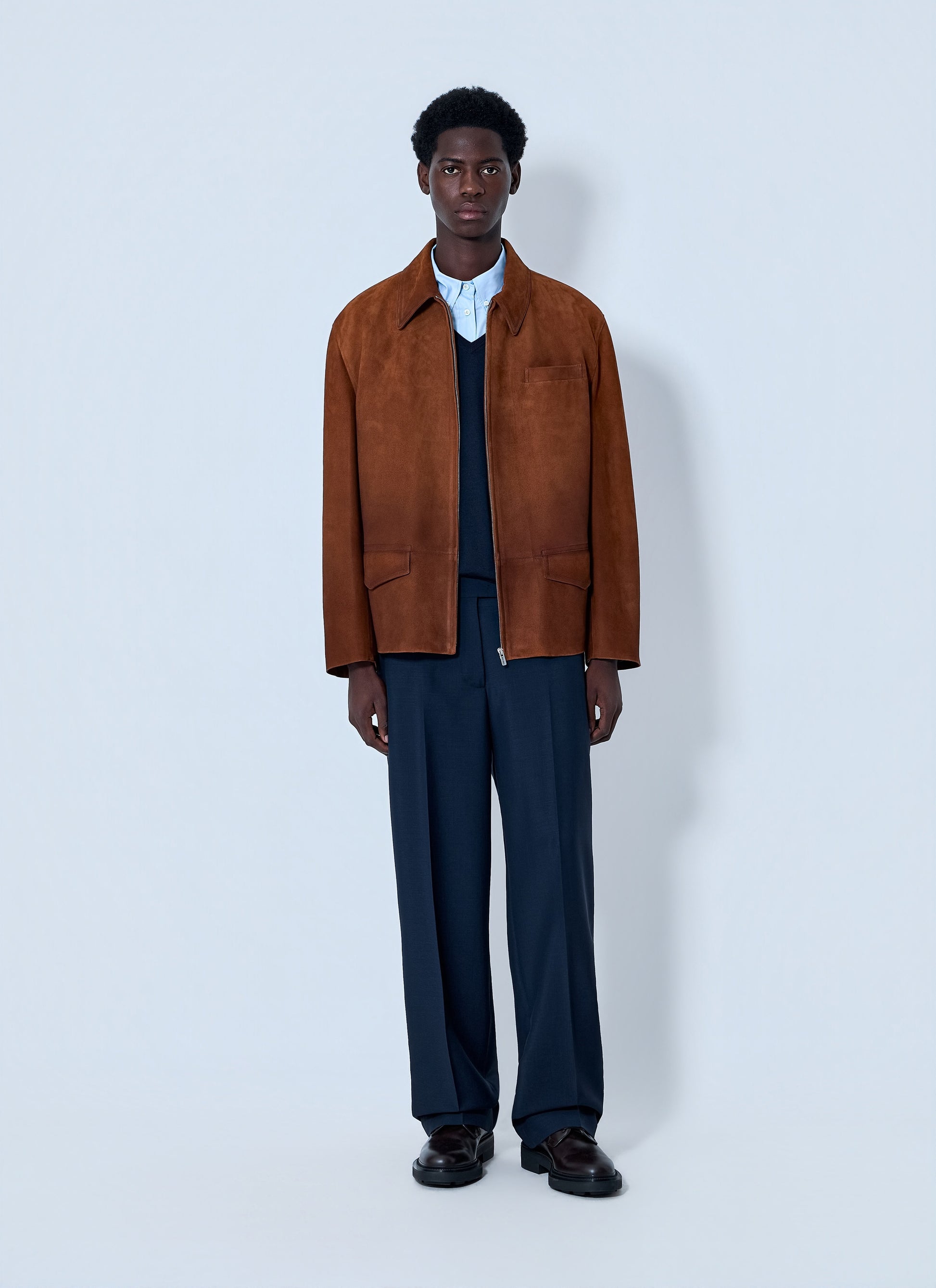 Miu Miu Men Suede Zip Jacket MIU MIU