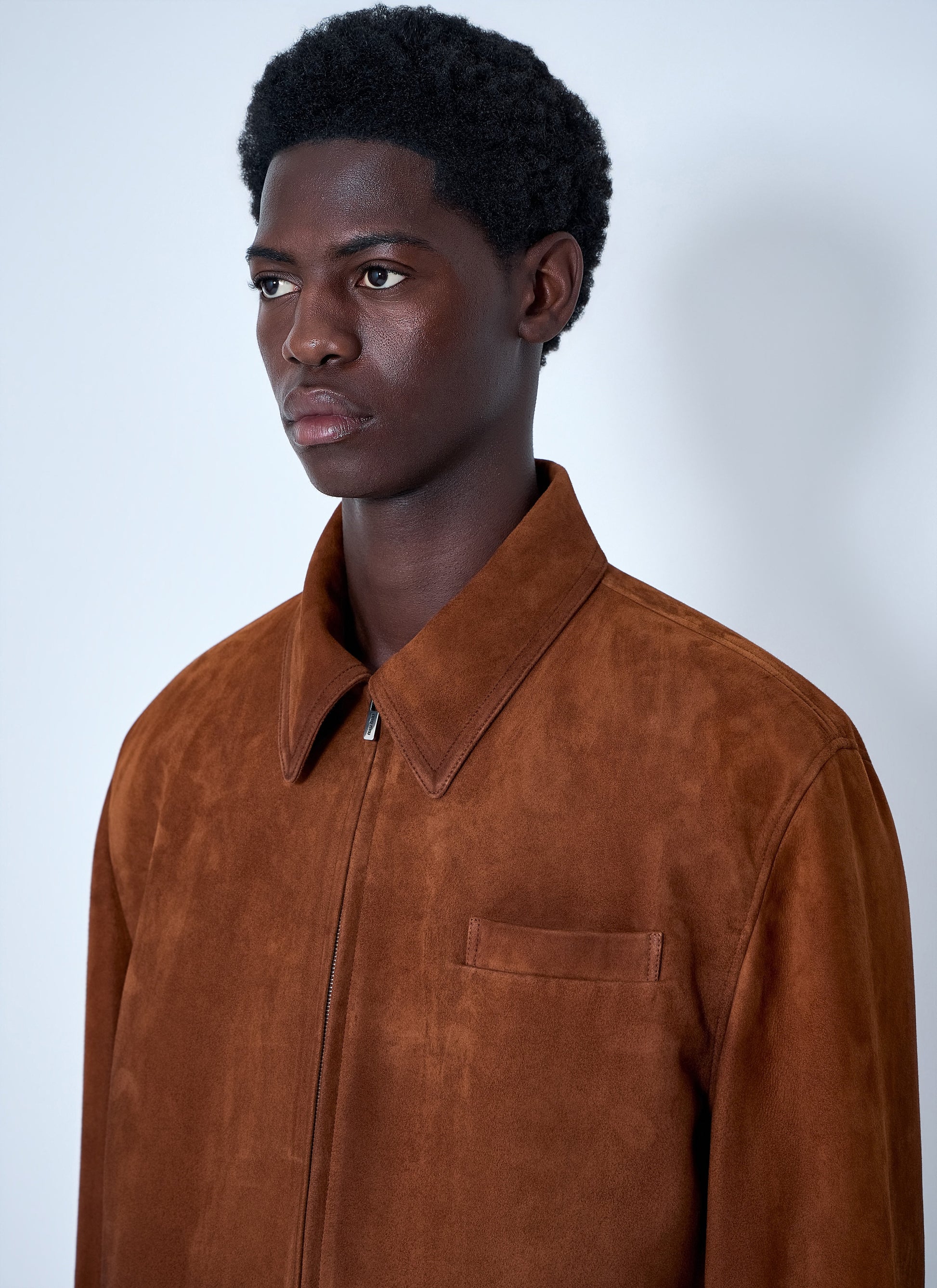 Miu Miu Men Suede Zip Jacket MIU MIU