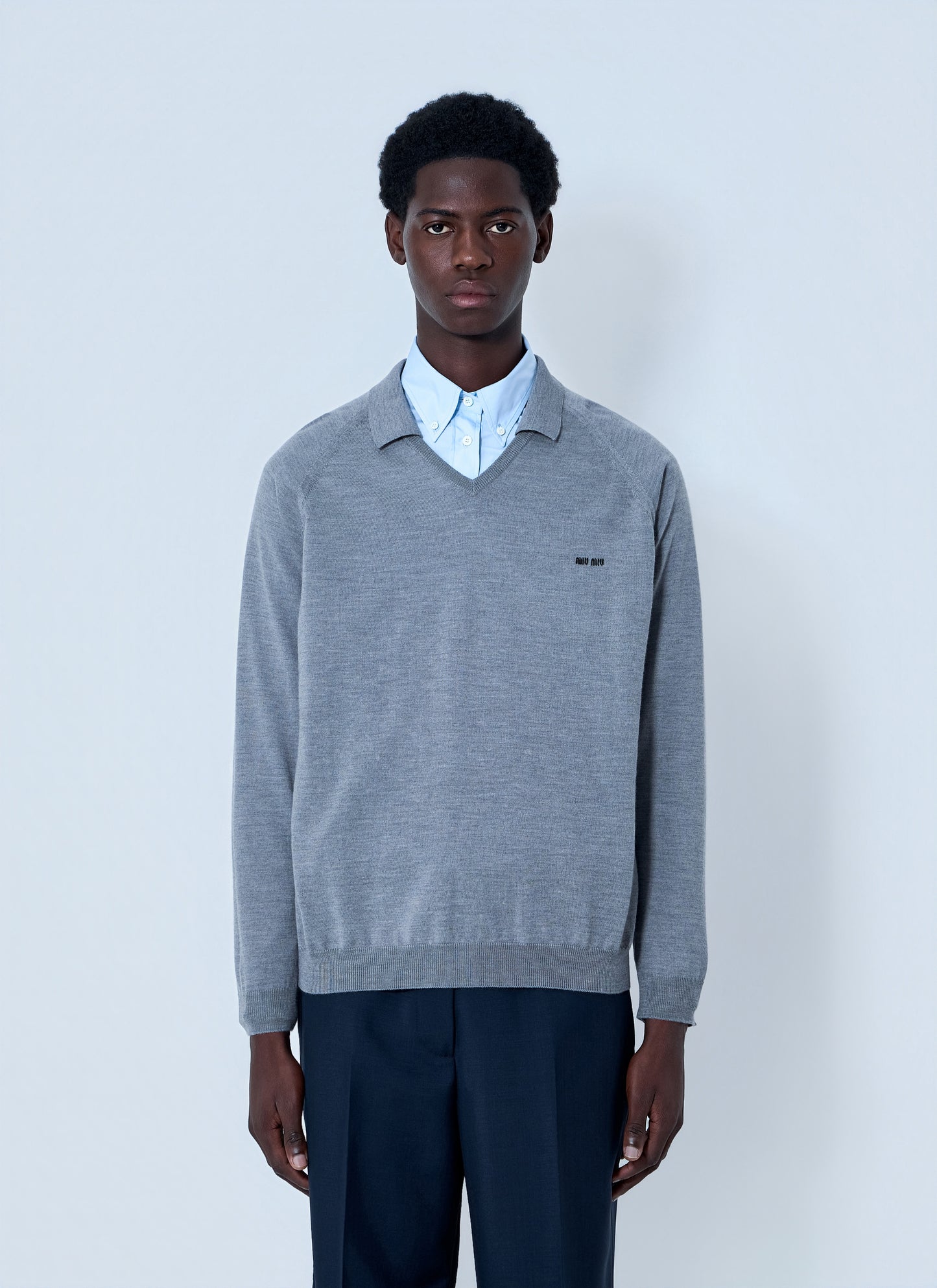 Miu Miu Men V-Neck Knit Sweater MIU MIU