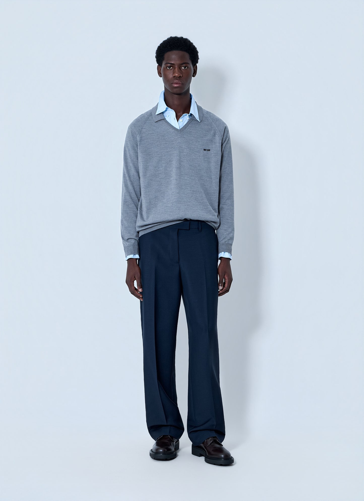 Miu Miu Men V-Neck Knit Sweater MIU MIU