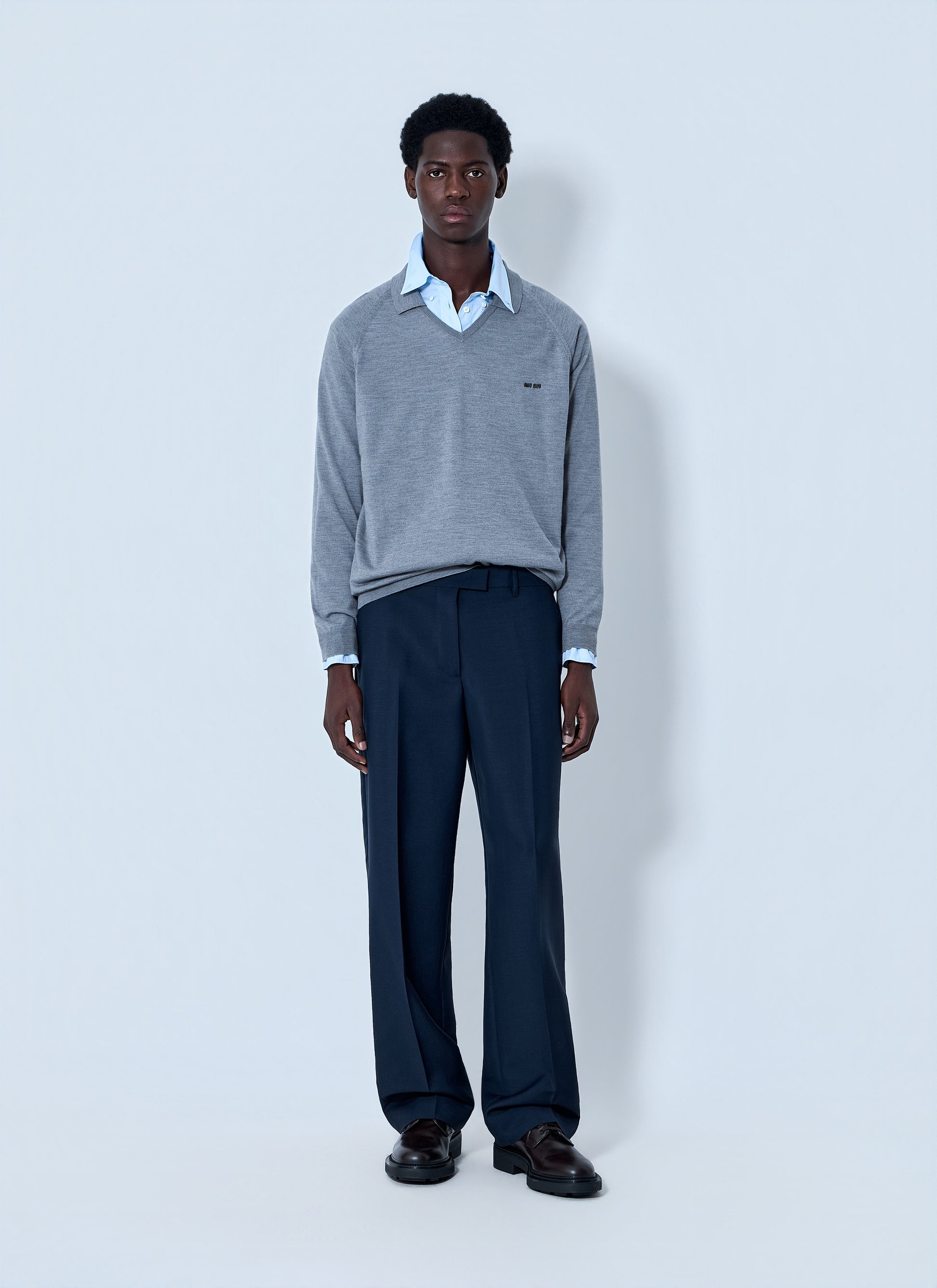Miu Miu Men V-Neck Knit Sweater MIU MIU