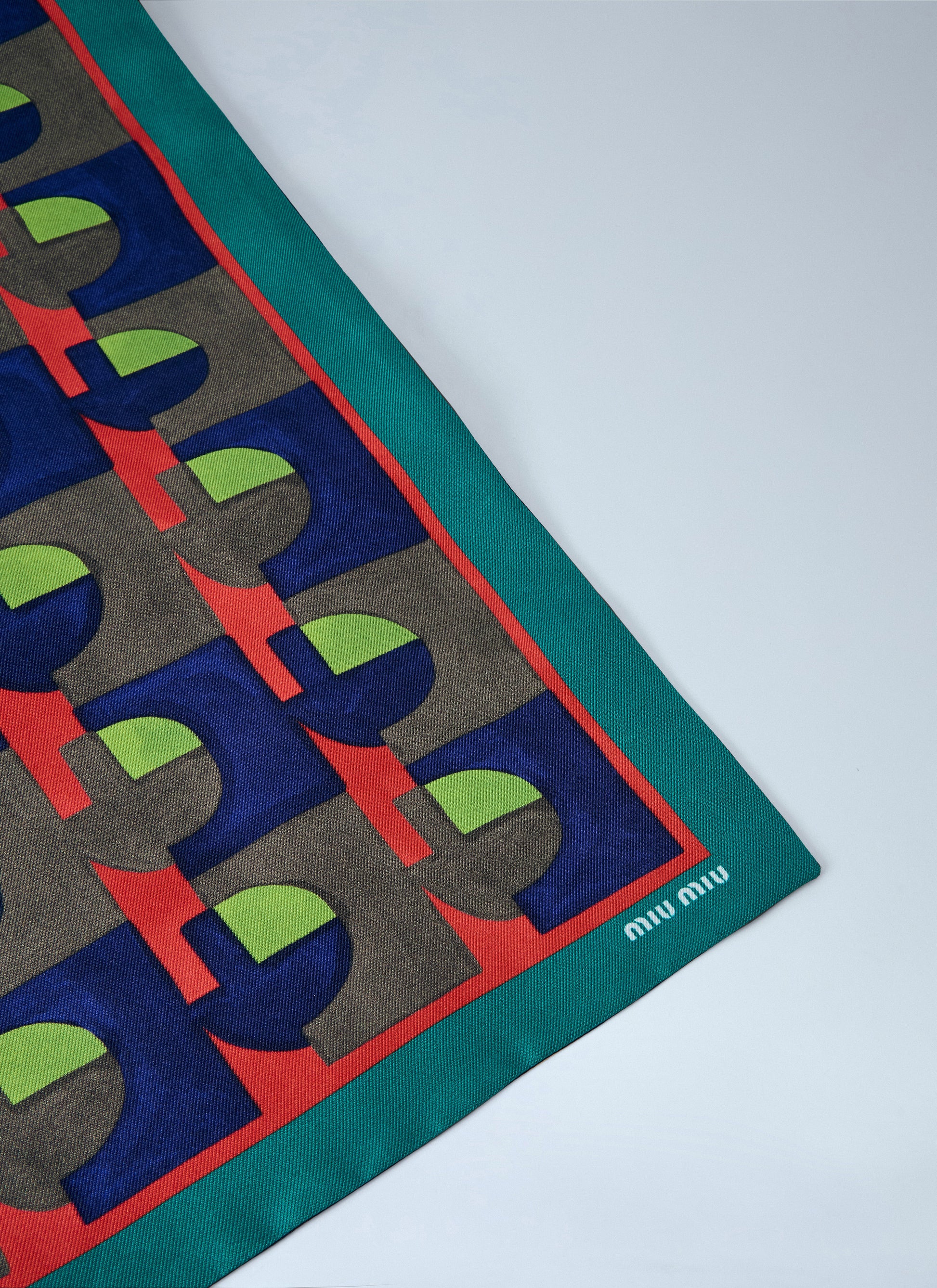 Miu Miu Men Printed Silk Scarf MIU MIU
