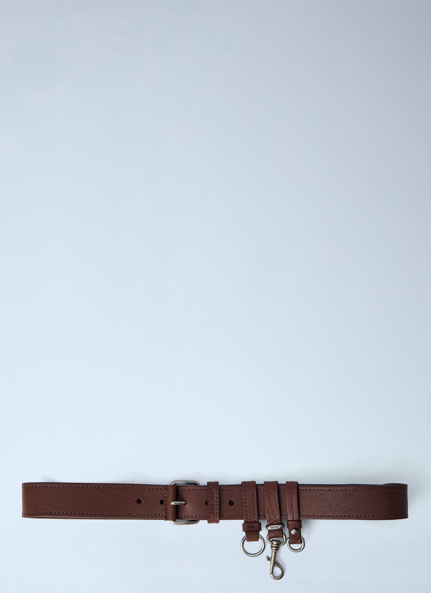 Miu Miu Men Tobacco Leather Belt MIU MIU