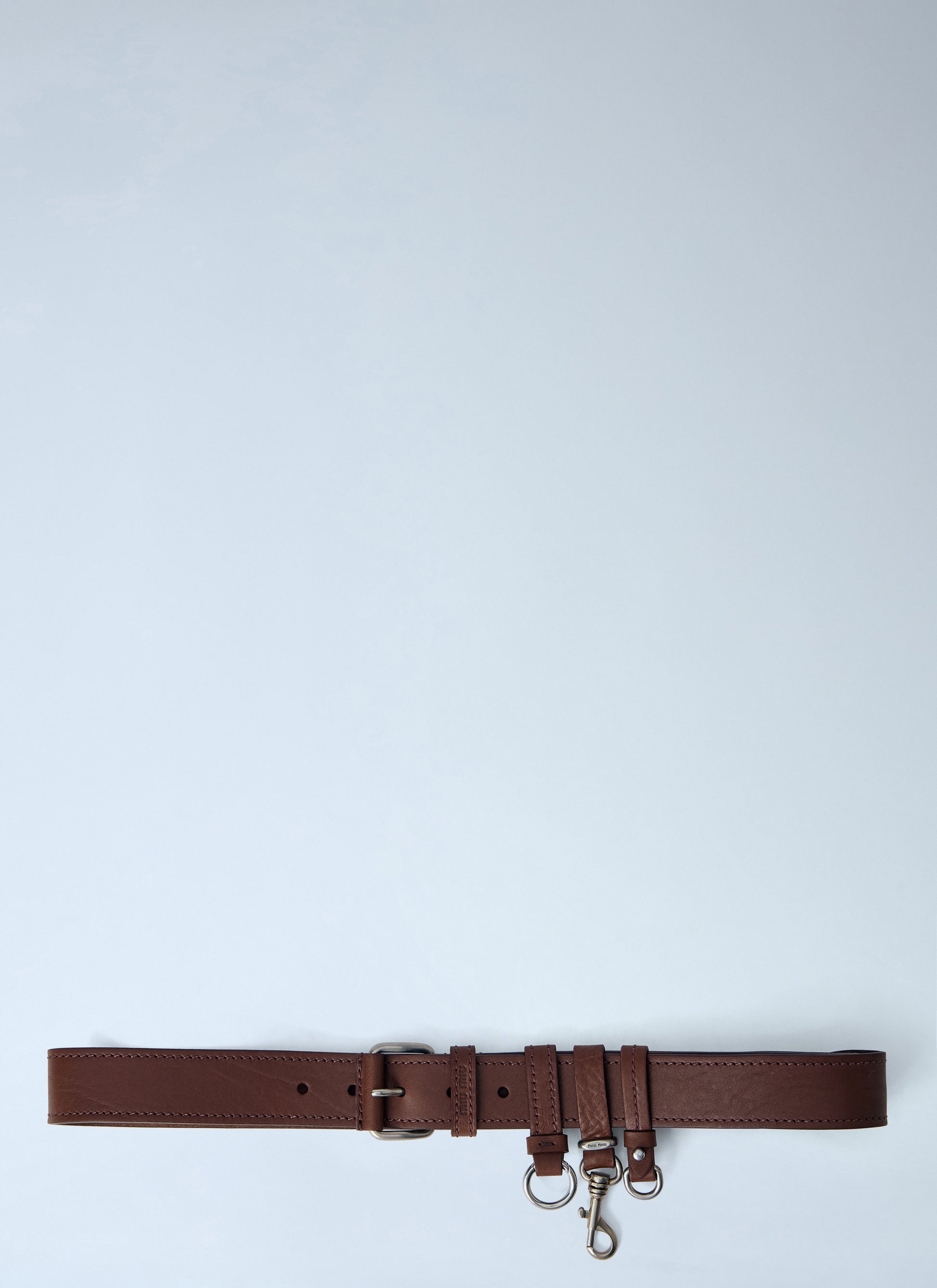 Miu Miu Men Tobacco Leather Belt MIU MIU
