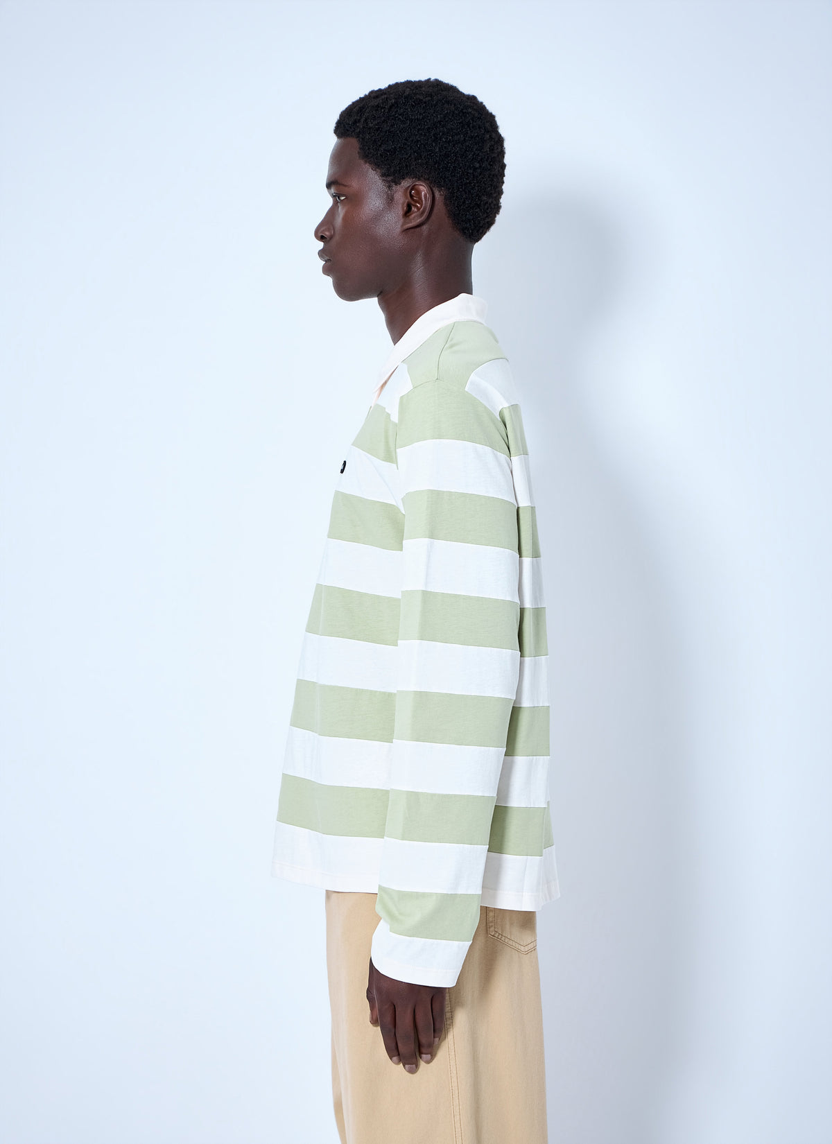 Miu Miu Men Striped Jersey Polo Shirt MIU MIU