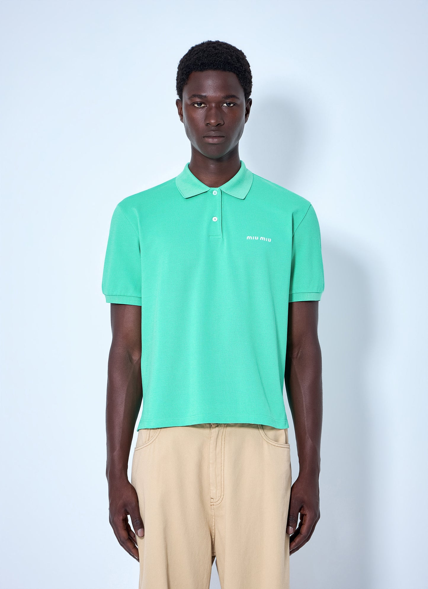 Miu Miu Men Cotton Piqué Polo Shirt MIU MIU