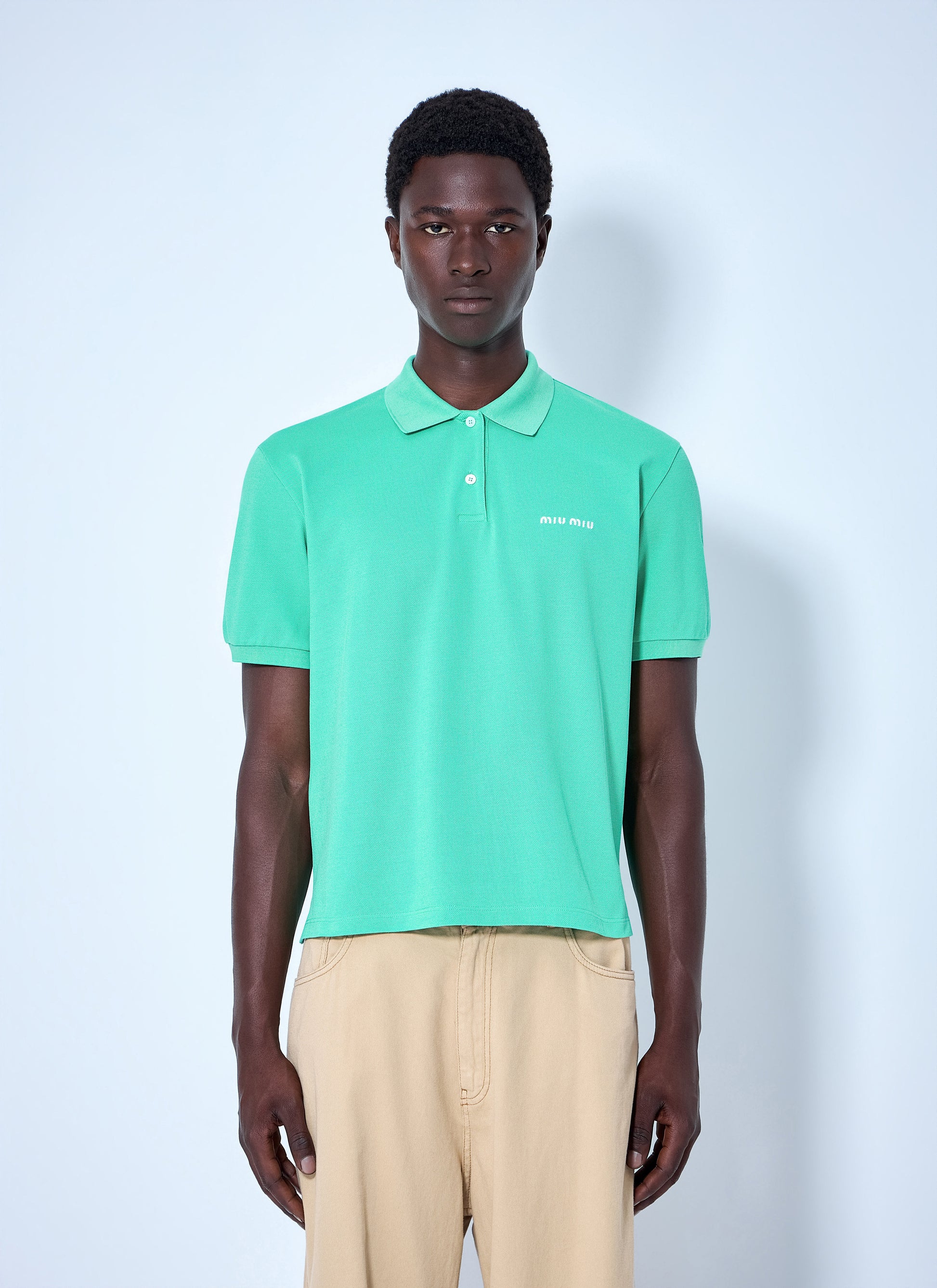 Miu Miu Men Cotton Piqué Polo Shirt MIU MIU
