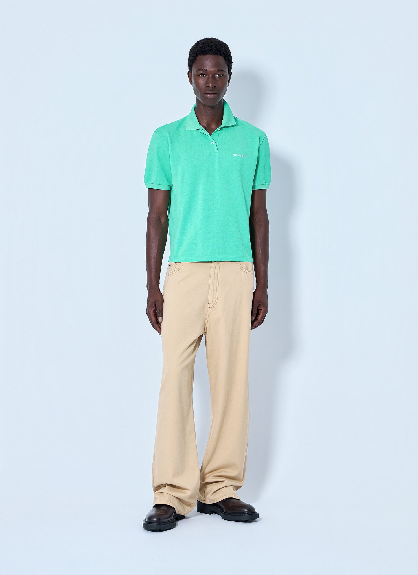 Miu Miu Men Cotton Piqué Polo Shirt MIU MIU