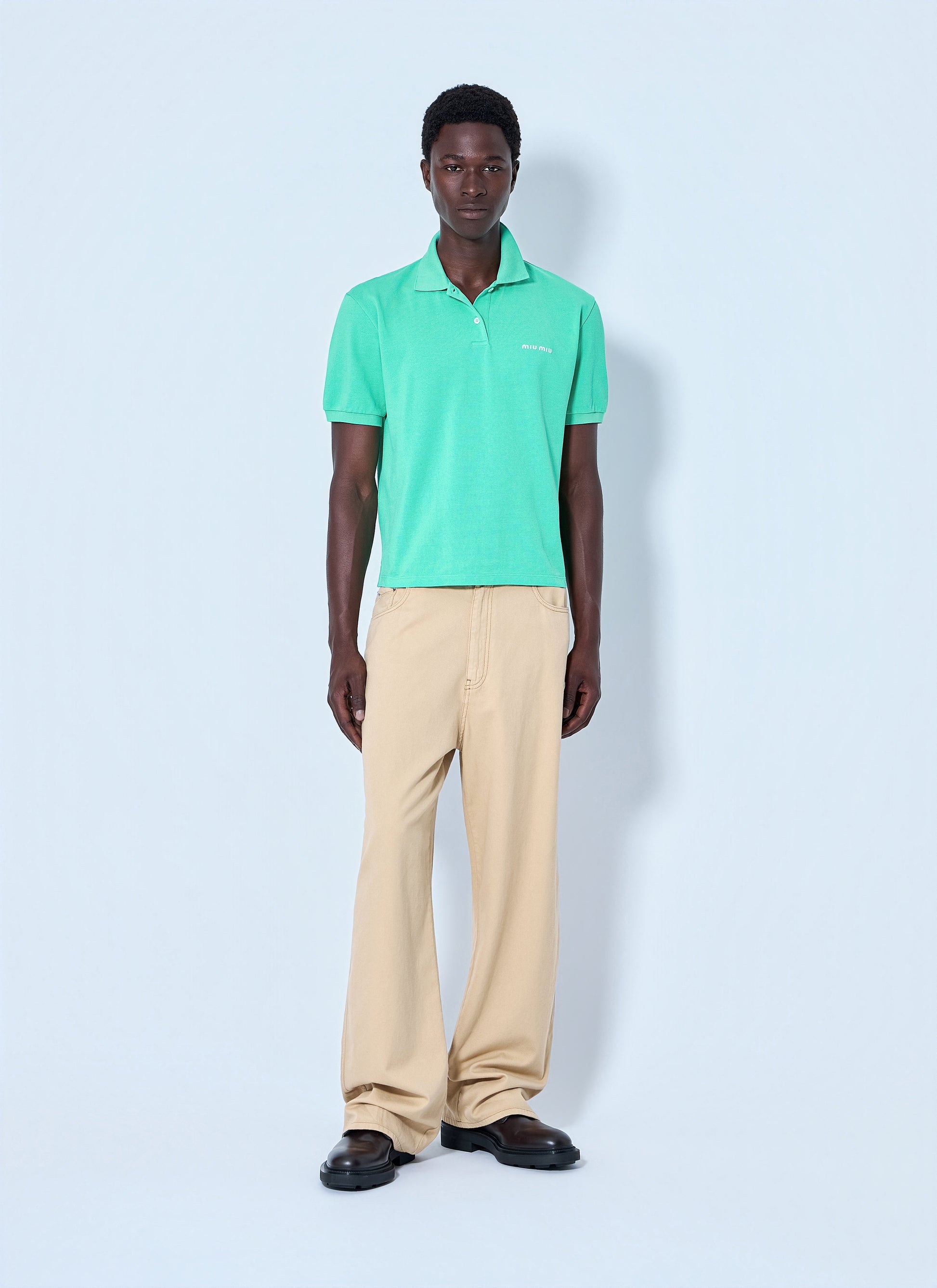 Miu Miu Men Cotton Piqué Polo Shirt MIU MIU