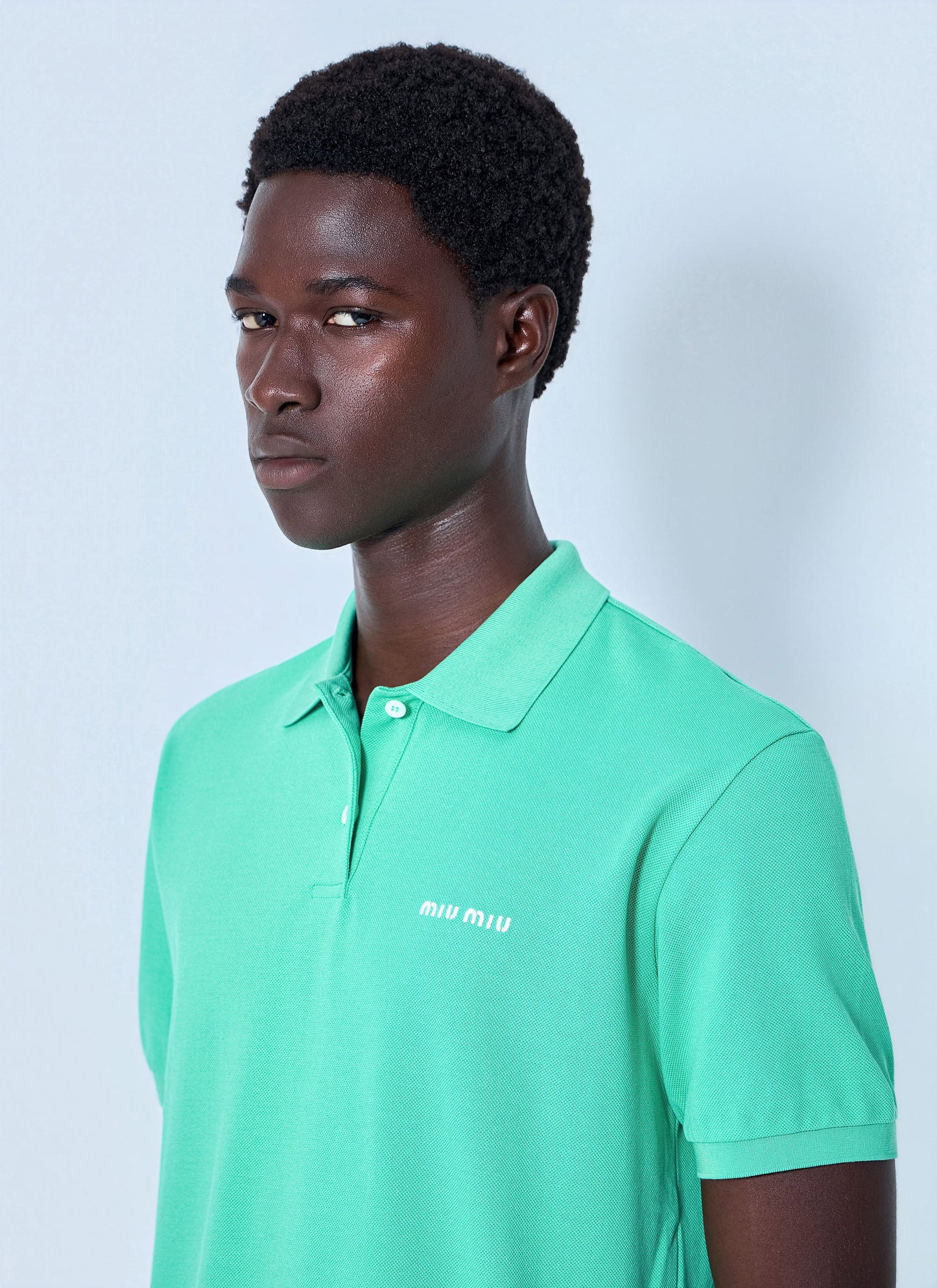 Miu Miu Men Cotton Piqué Polo Shirt MIU MIU