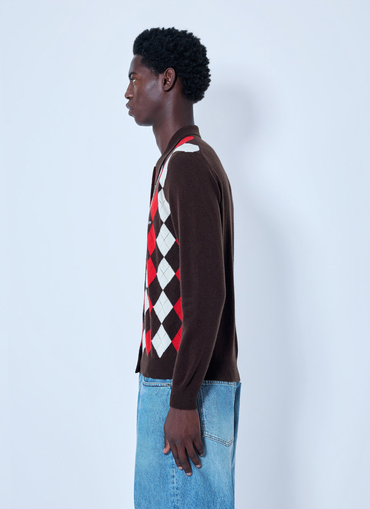 Miu Miu Men Cashmere Argyle Cardigan MIU MIU
