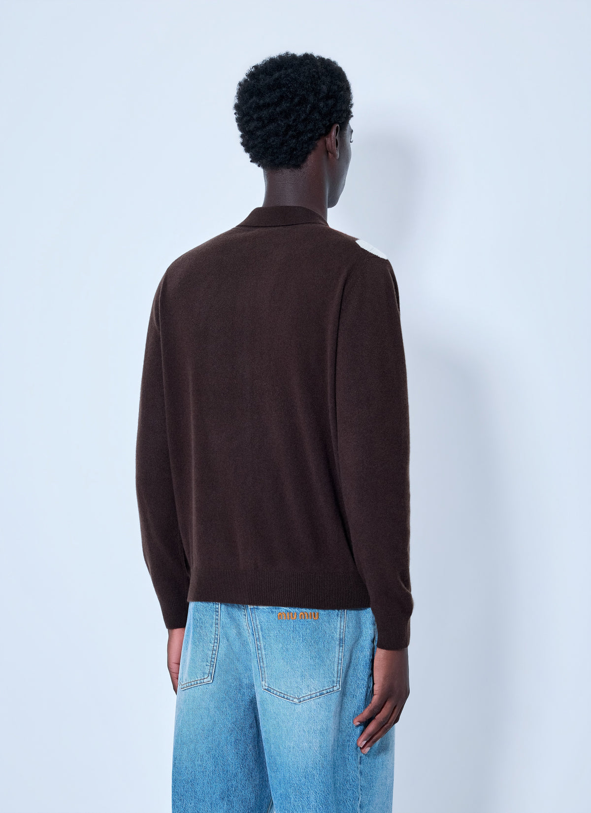 Miu Miu Men Cashmere Argyle Cardigan MIU MIU