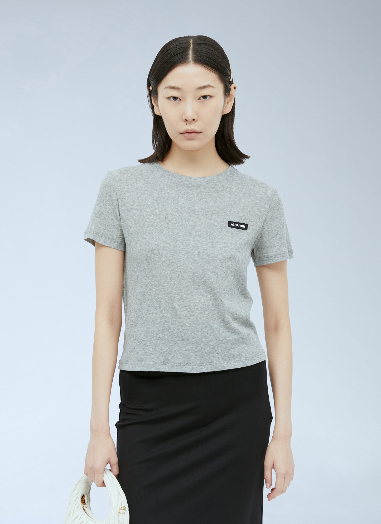 Miu Miu Women Logo Patch T-Shirt MIU MIU