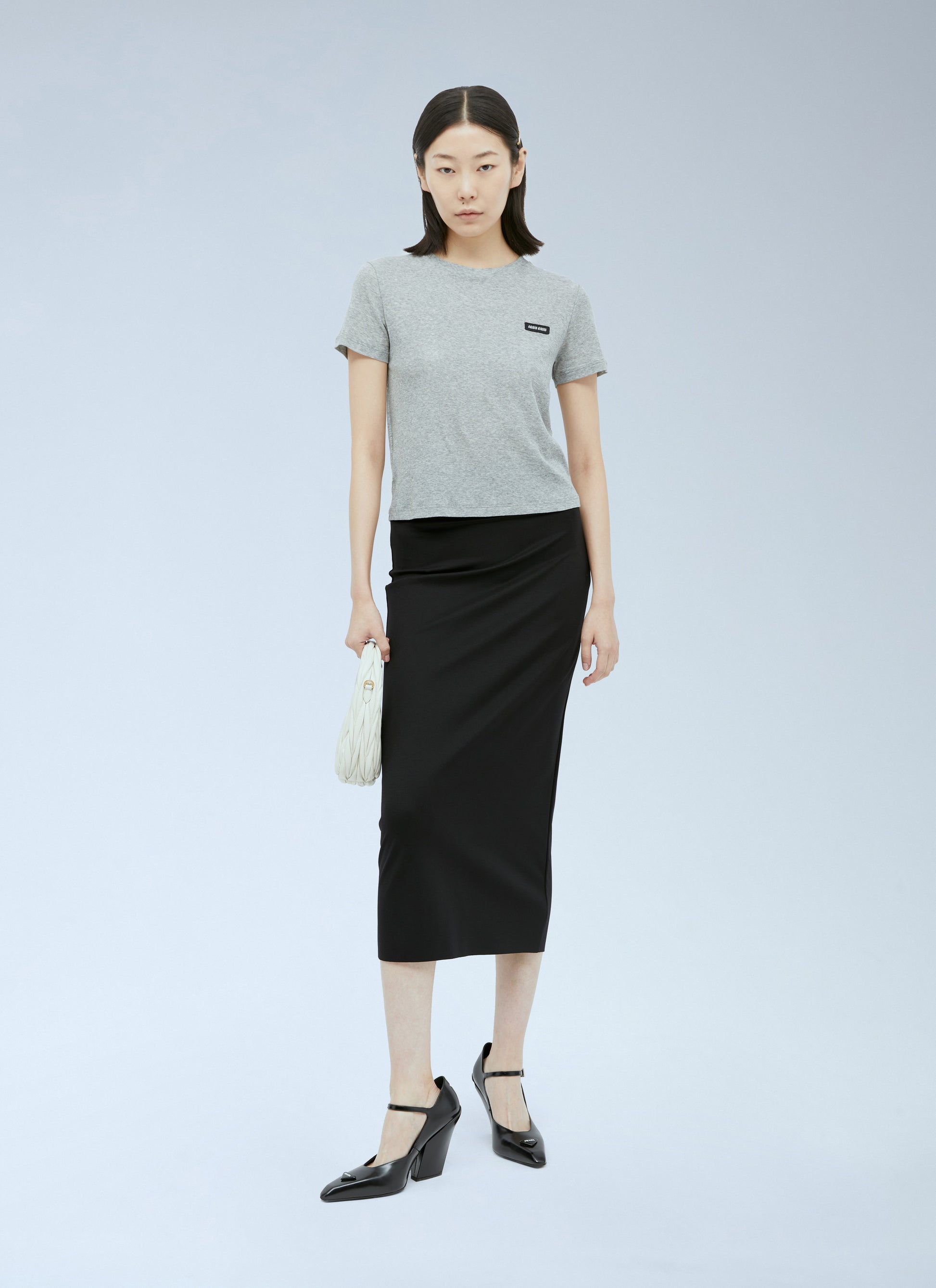 Miu Miu Women Logo Patch T-Shirt MIU MIU