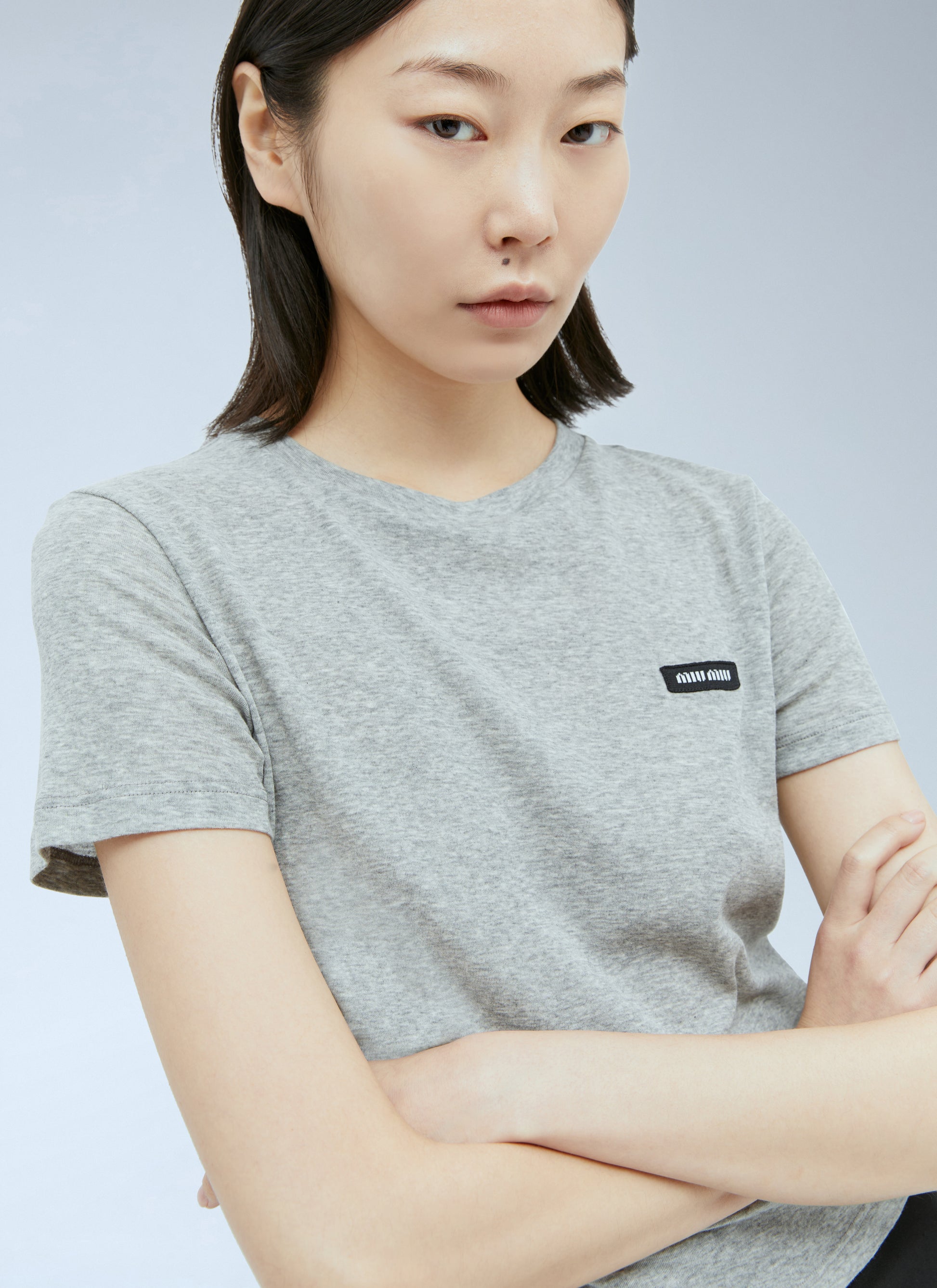 Miu Miu Women Logo Patch T-Shirt MIU MIU