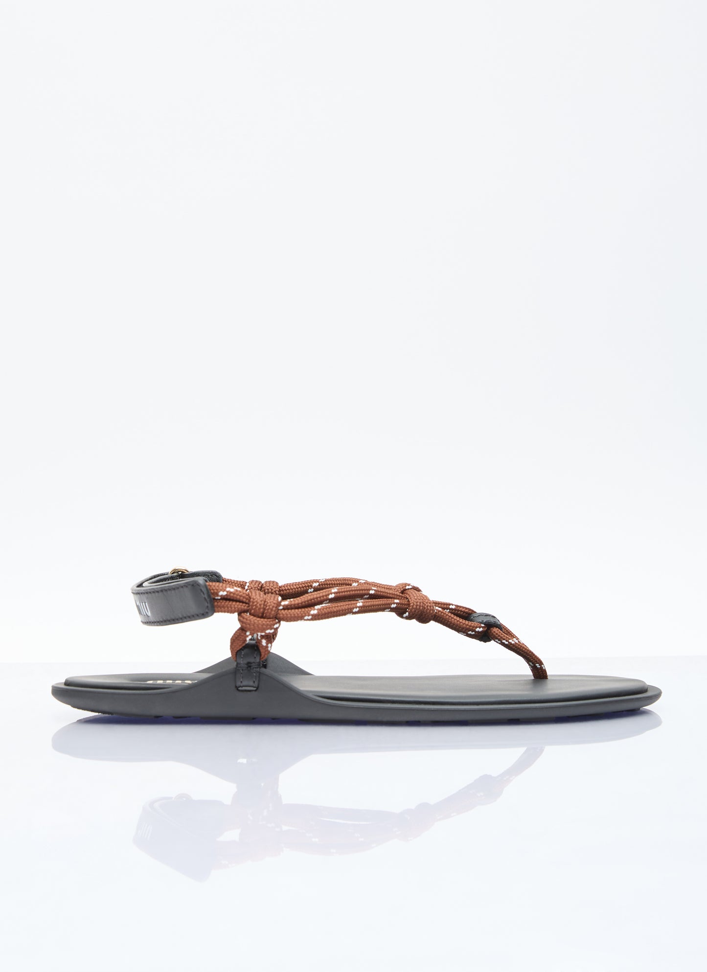 Miu Miu Women Riviere Cord And Leather Sandals MIU MIU