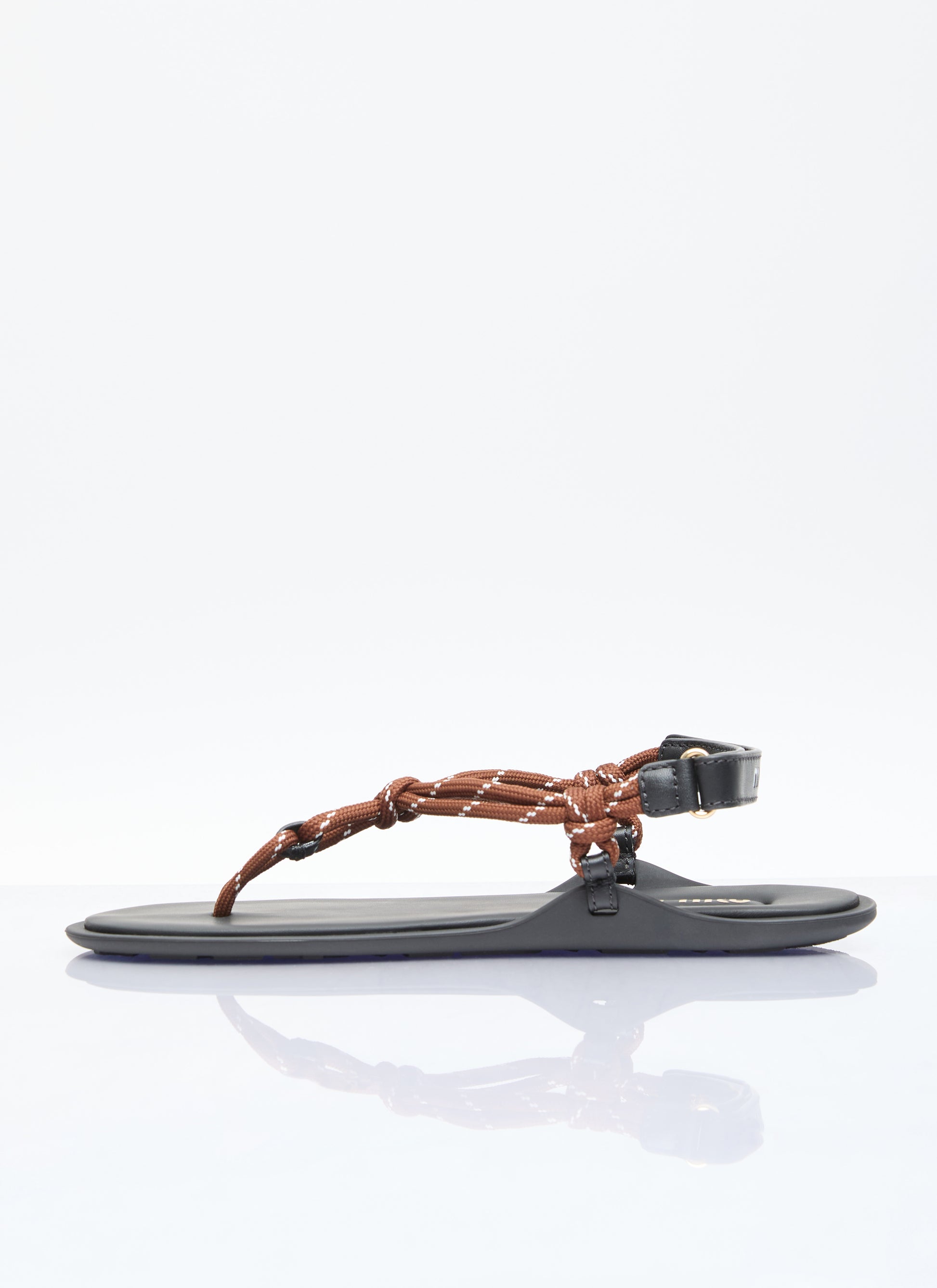 Miu Miu Women Riviere Cord And Leather Sandals MIU MIU