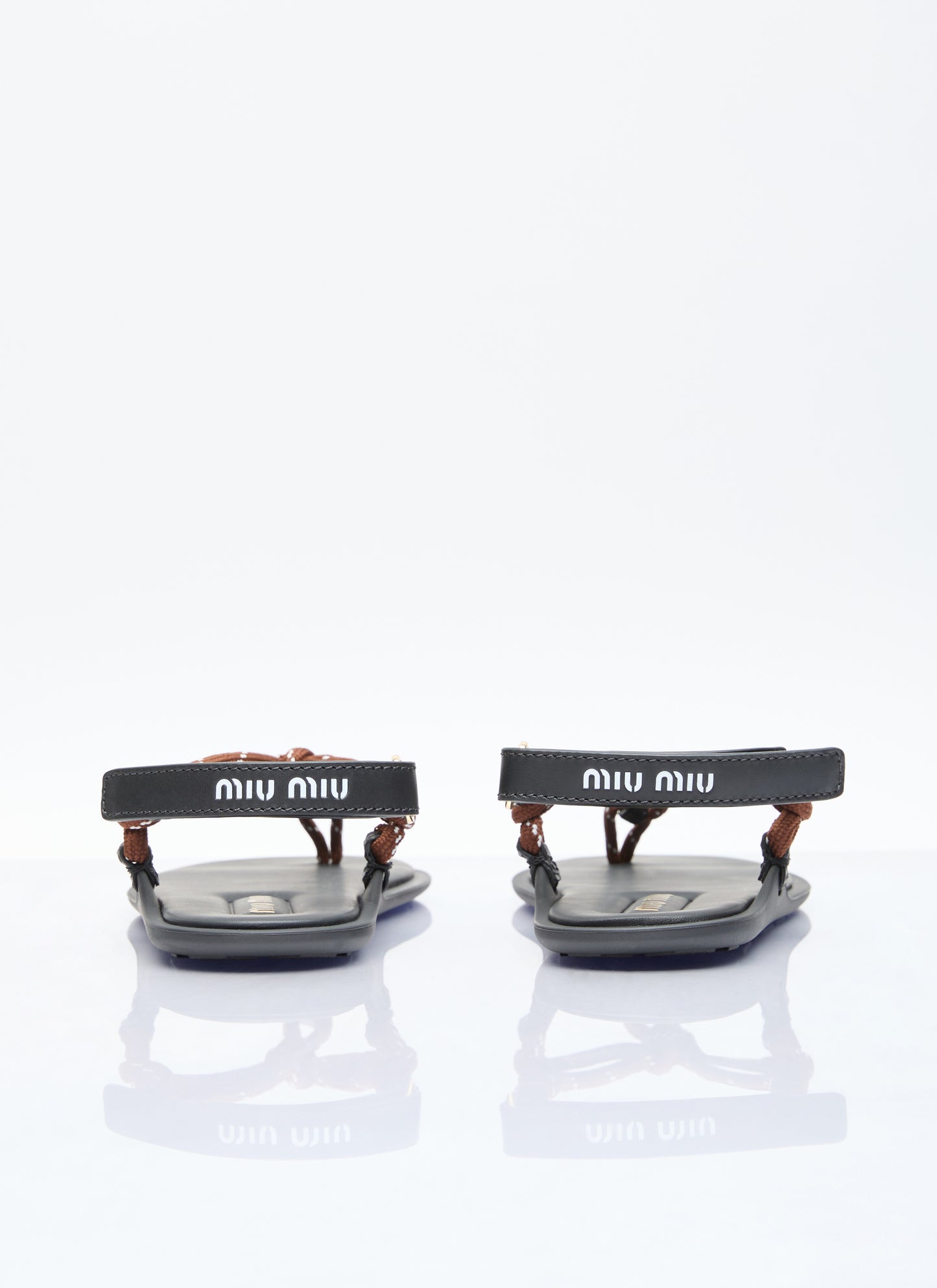 Miu Miu Women Riviere Cord And Leather Sandals MIU MIU