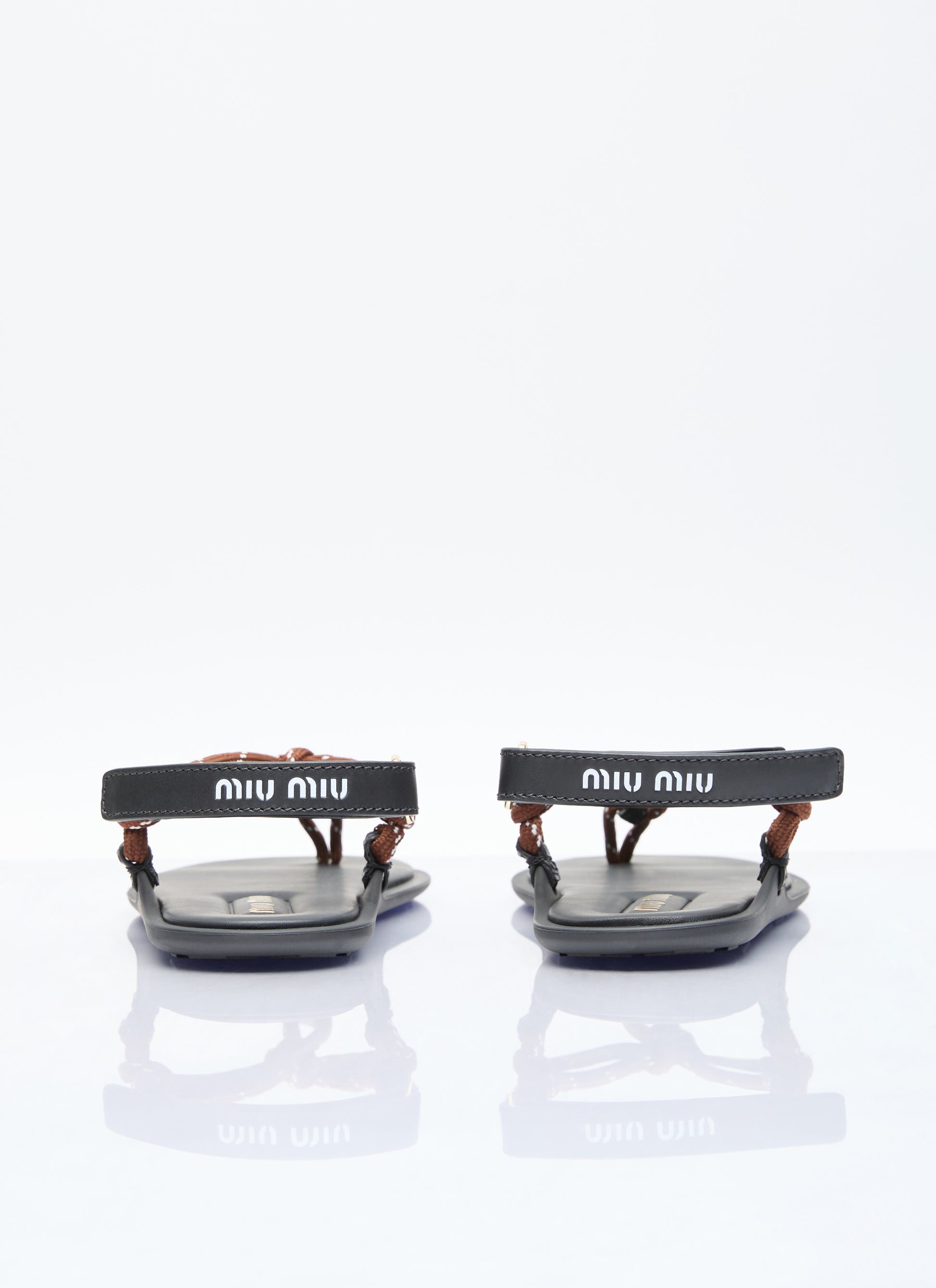 Miu Miu Women Riviere Cord And Leather Sandals MIU MIU