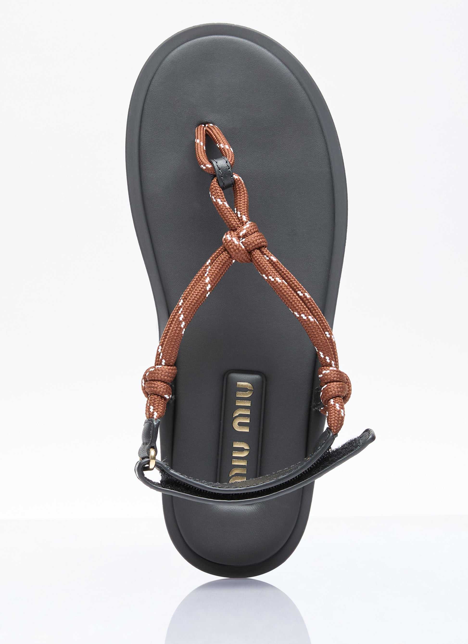 Miu Miu Women Riviere Cord And Leather Sandals MIU MIU