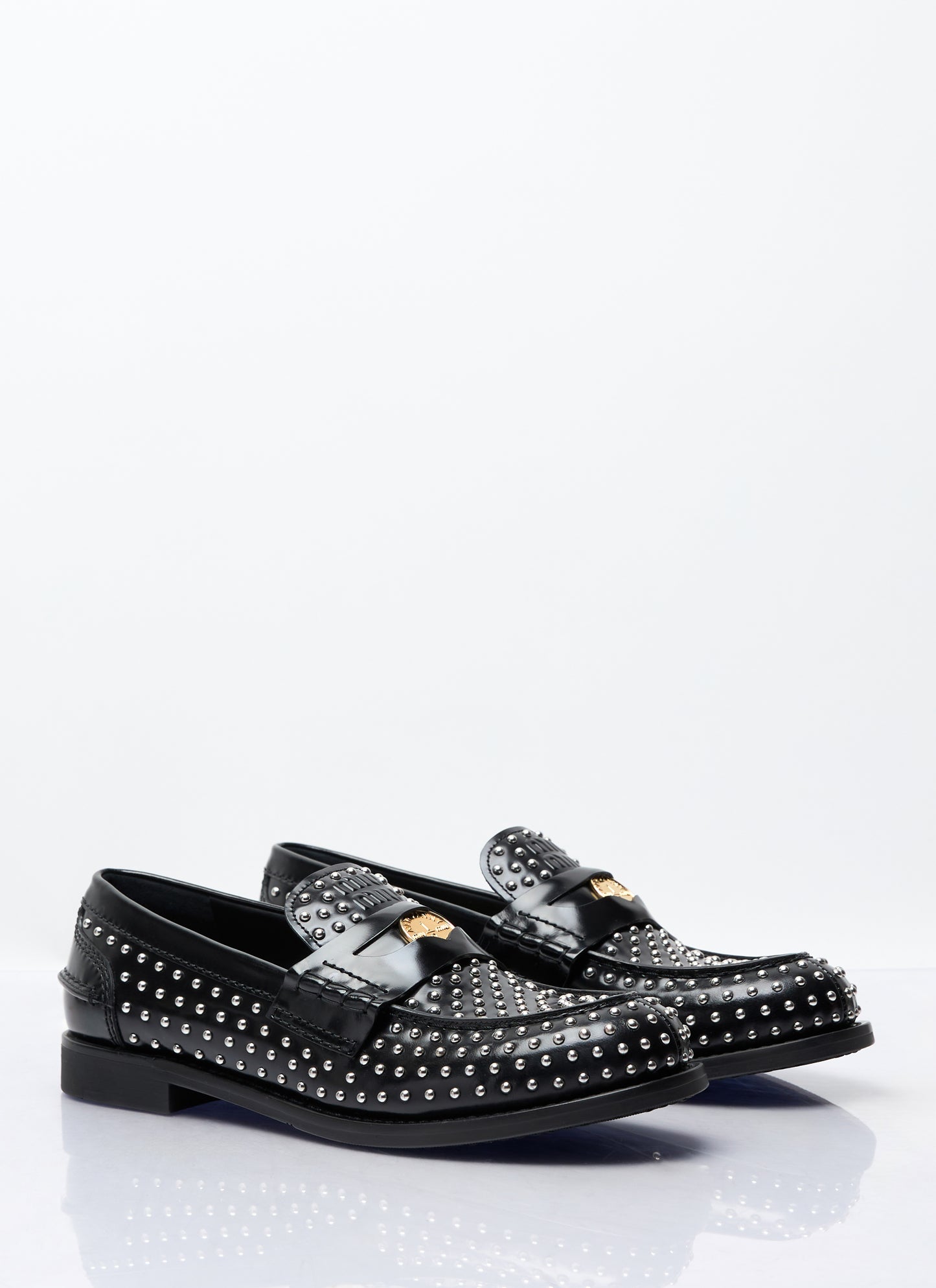 Miu Miu Women Studded Leather Loafers MIU MIU