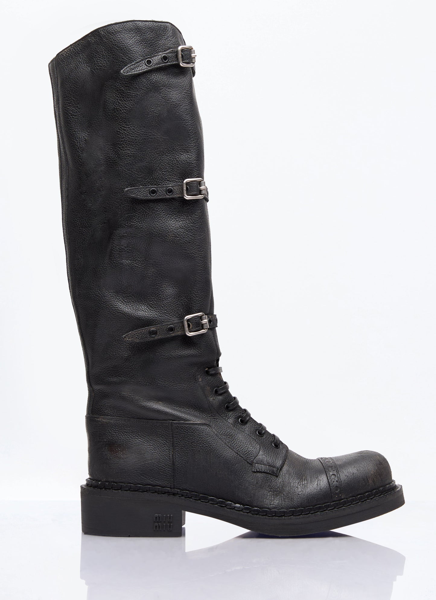 Miu Miu Women High Leather Boots MIU MIU