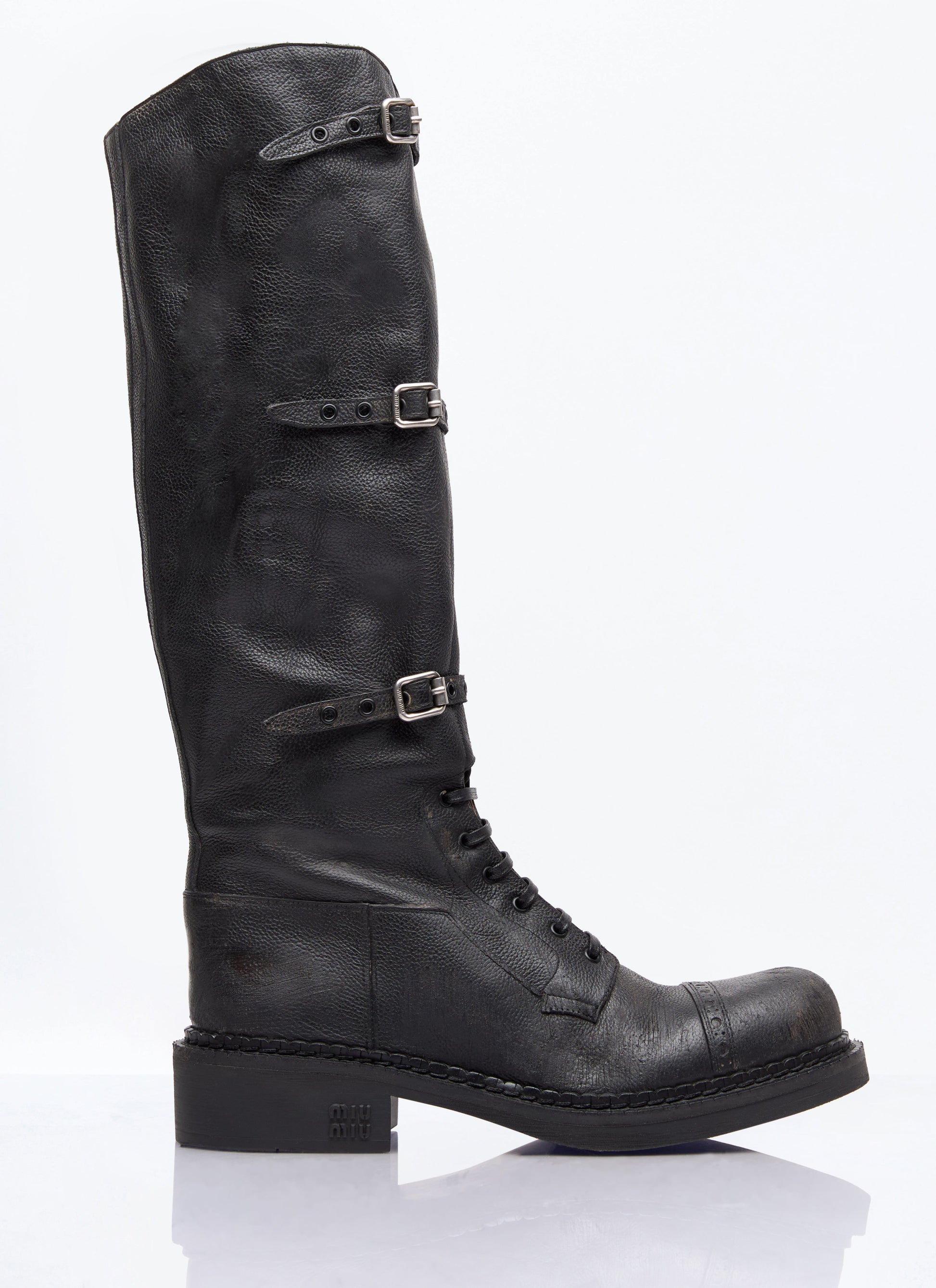 Miu Miu Women High Leather Boots MIU MIU