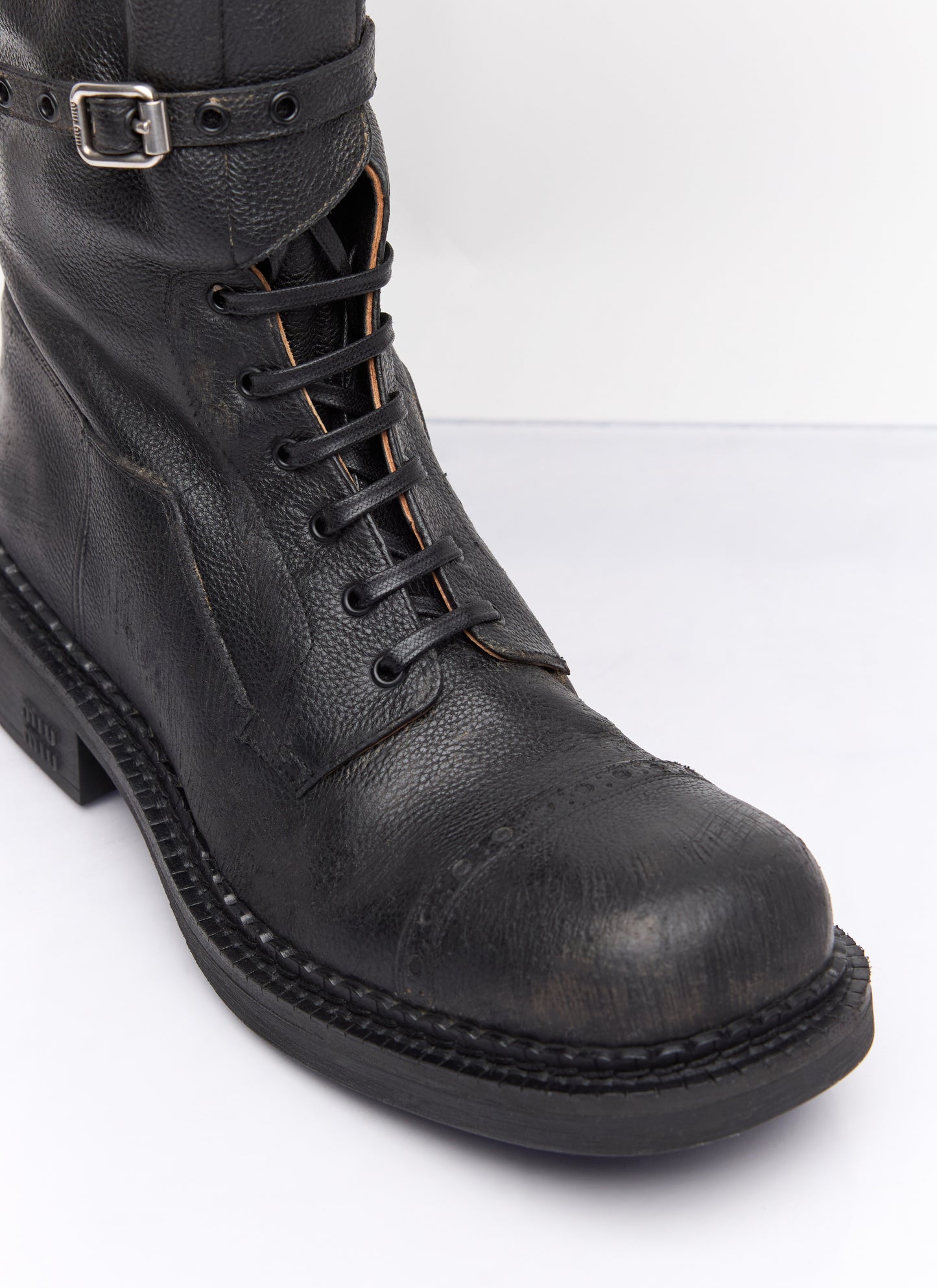 Miu Miu Women High Leather Boots MIU MIU